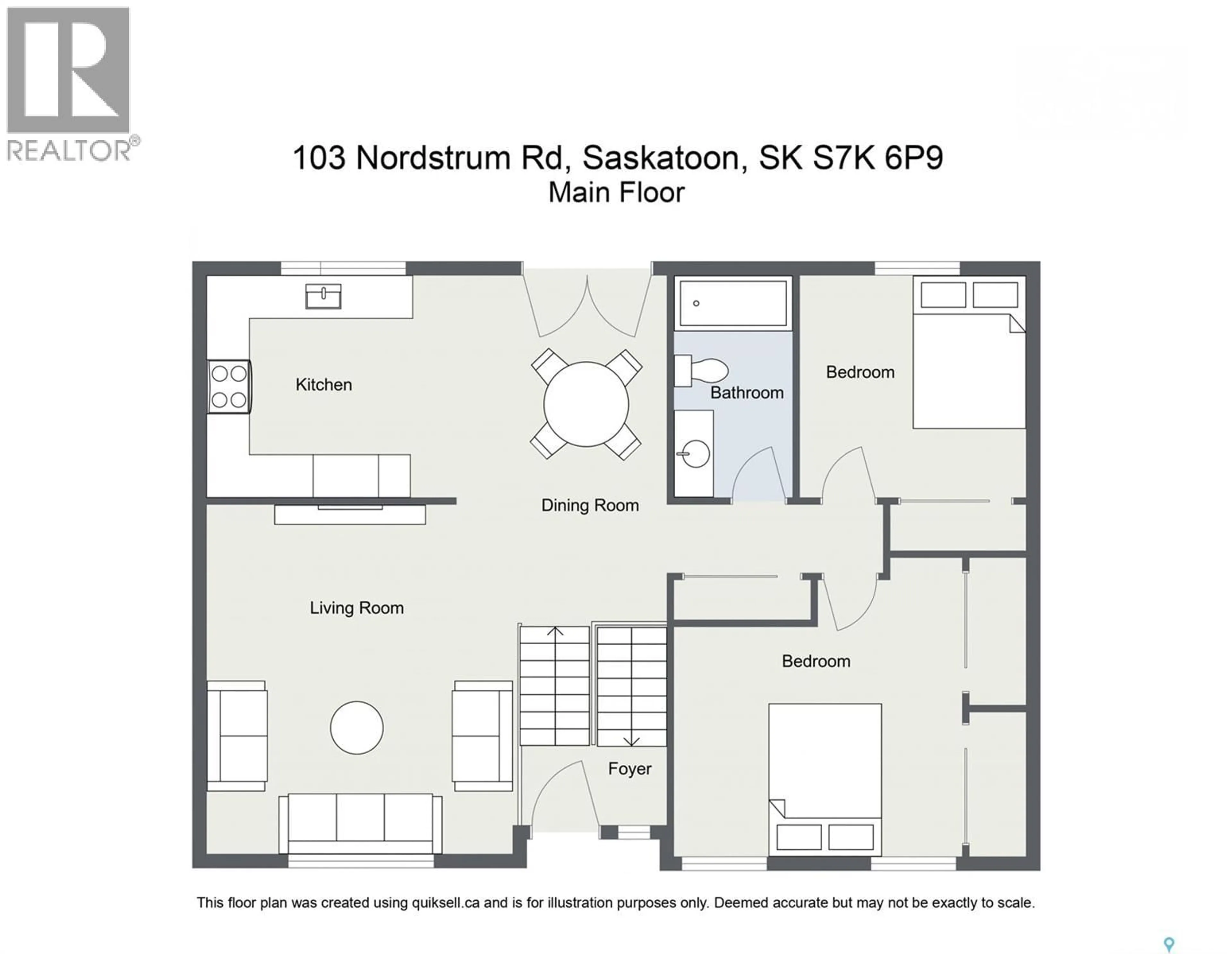 Floor plan for 103 NORDSTRUM ROAD, Saskatoon Saskatchewan S7K6P9