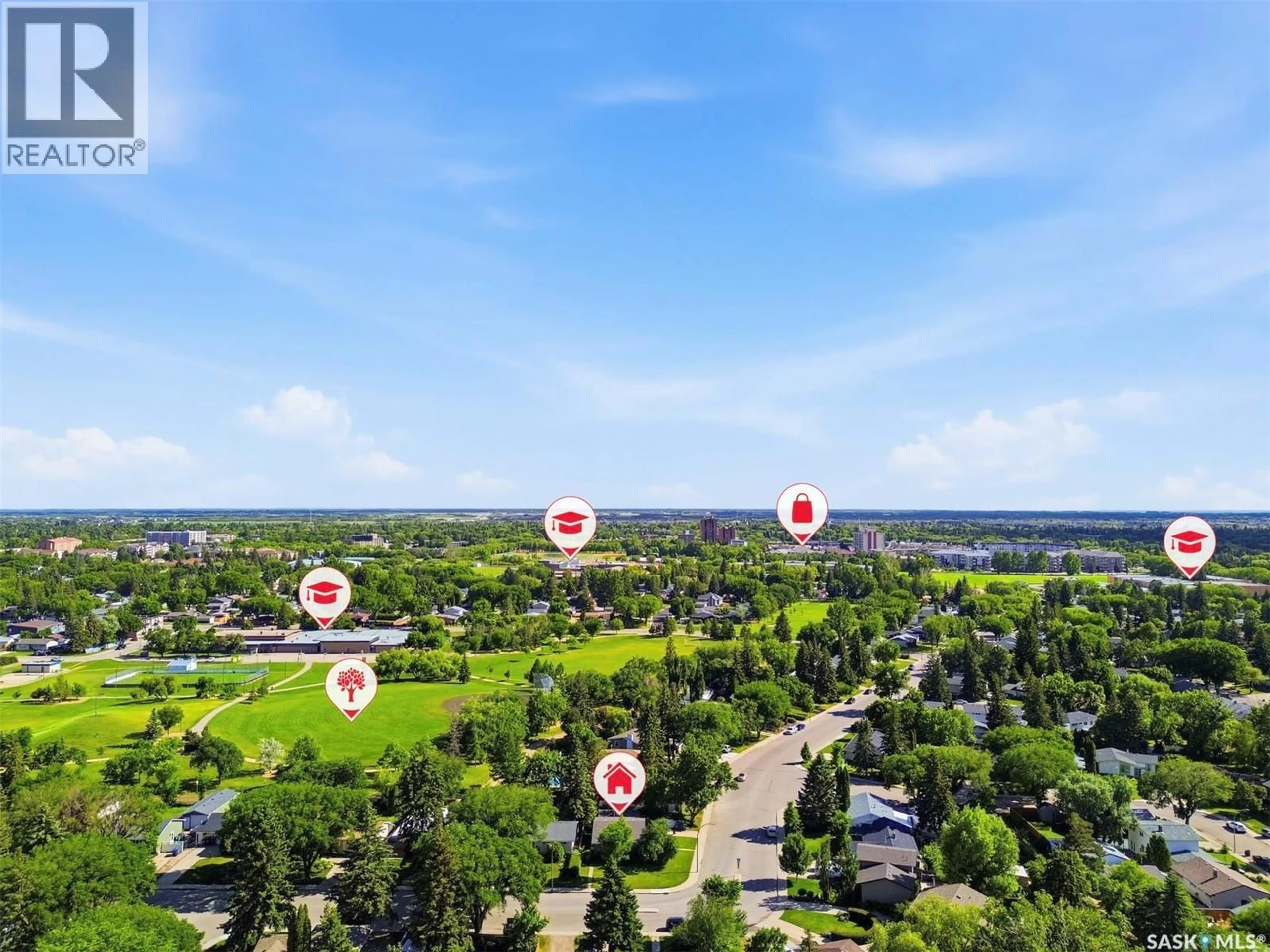 A pic from outside/outdoor area/front of a property/back of a property/a pic from drone, unknown for 101 SALISBURY DRIVE, Saskatoon Saskatchewan S7H4B7