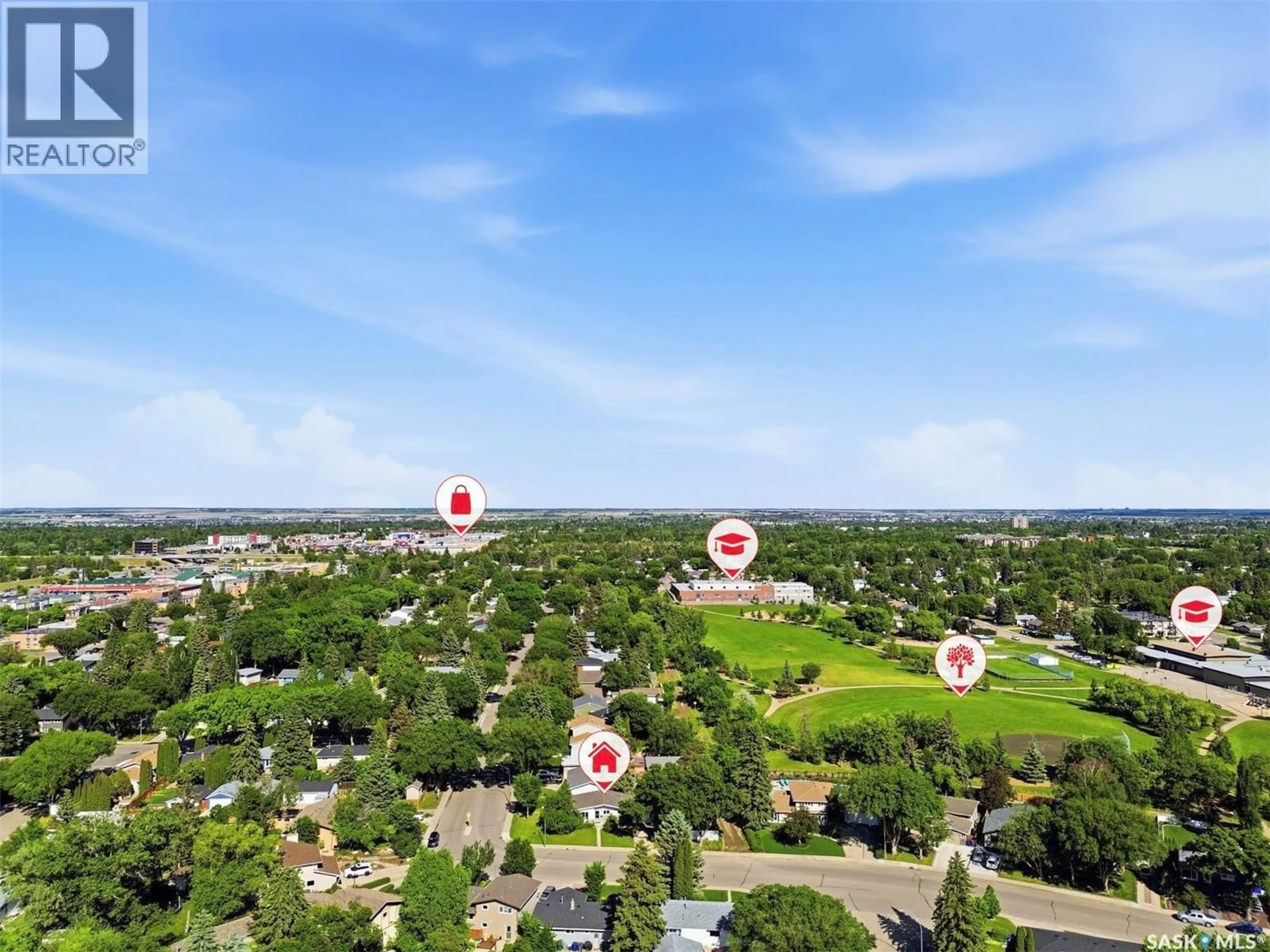 A pic from outside/outdoor area/front of a property/back of a property/a pic from drone, unknown for 101 SALISBURY DRIVE, Saskatoon Saskatchewan S7H4B7