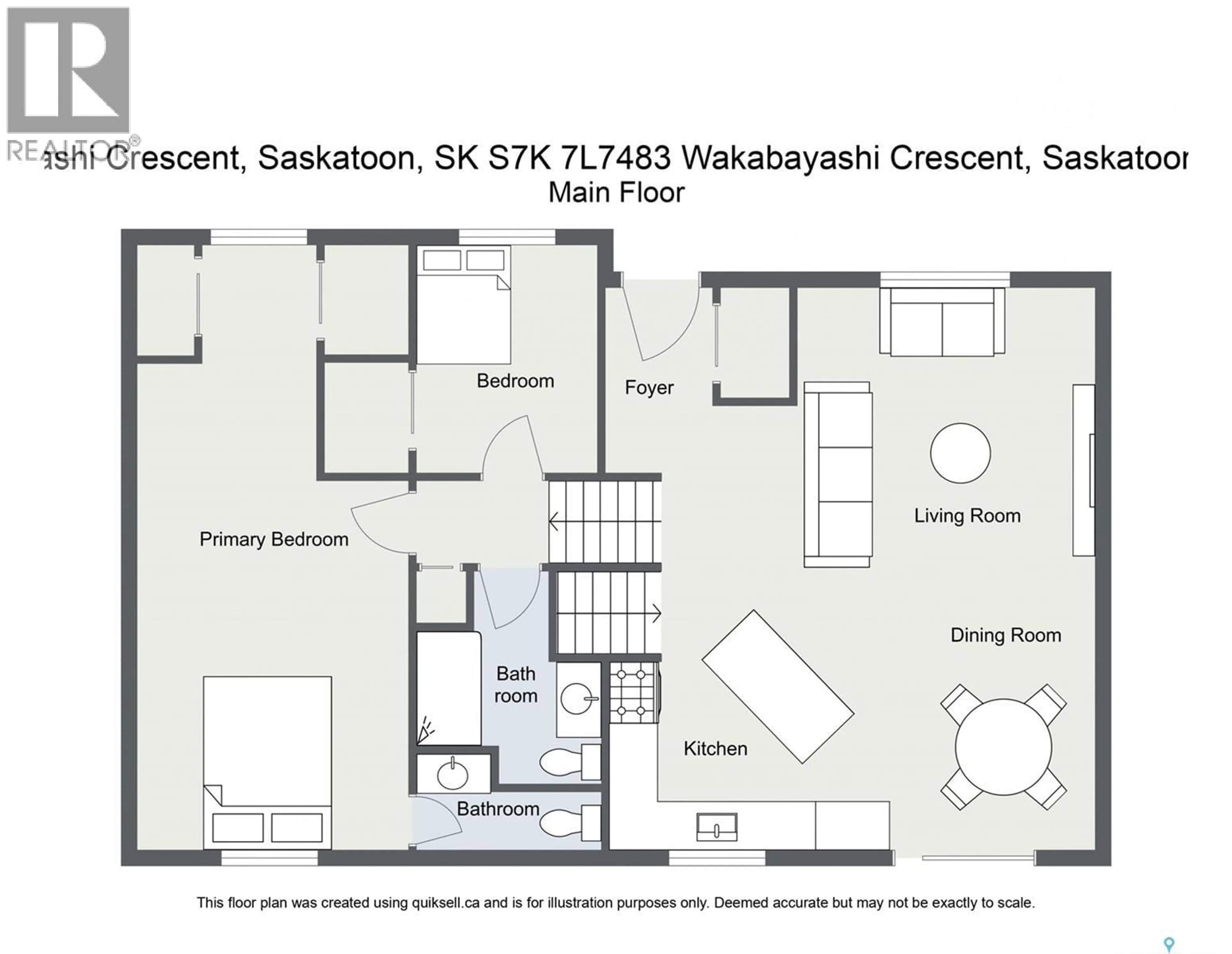 Floor plan for 483 WAKABAYASHI CRESCENT, Saskatoon Saskatchewan S7K7M6