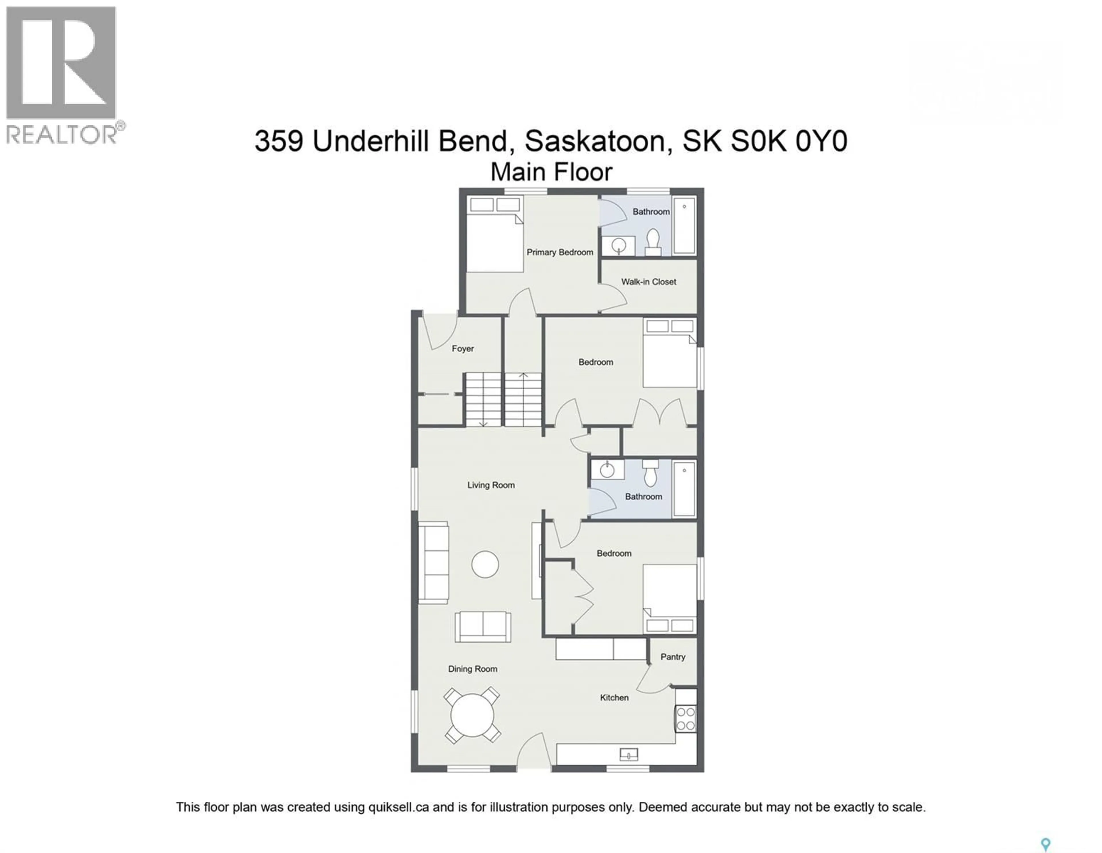 Floor plan for 359 UNDERHILL BEND, Saskatoon Saskatchewan S7V0N1