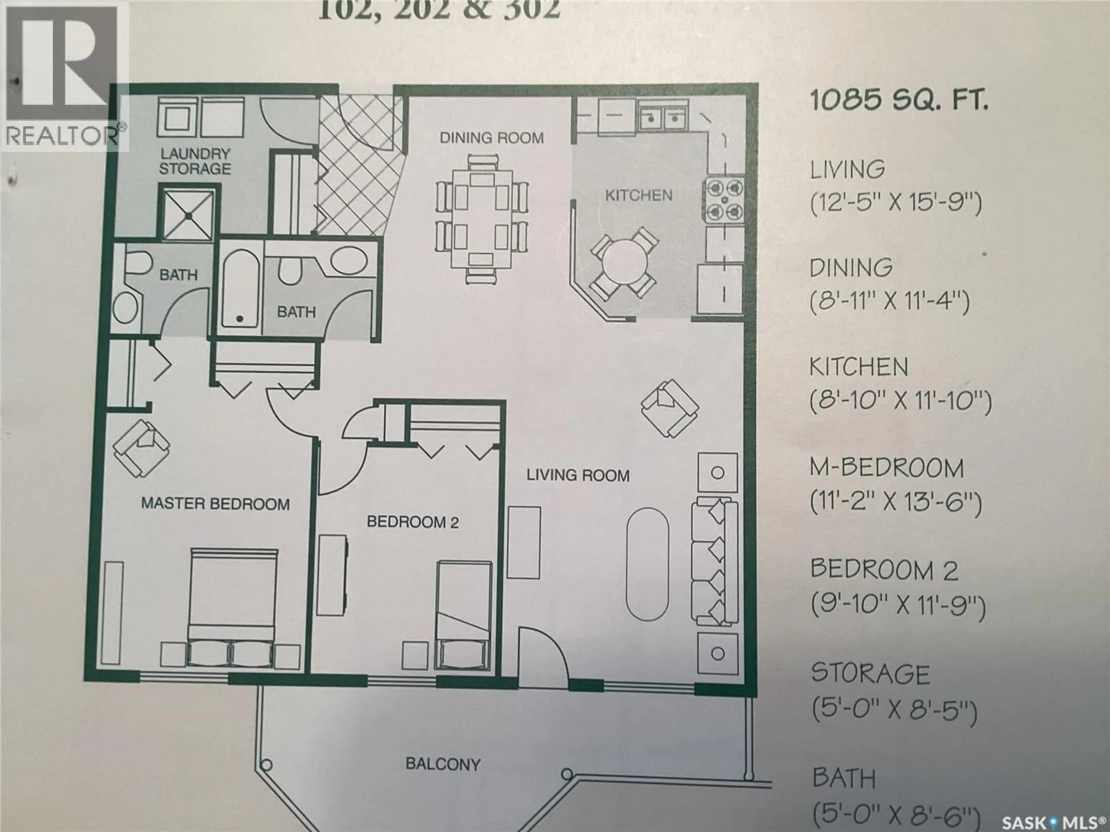 Floor plan for 302 - 2300 TELL PLACE, Regina Saskatchewan S4V3C3