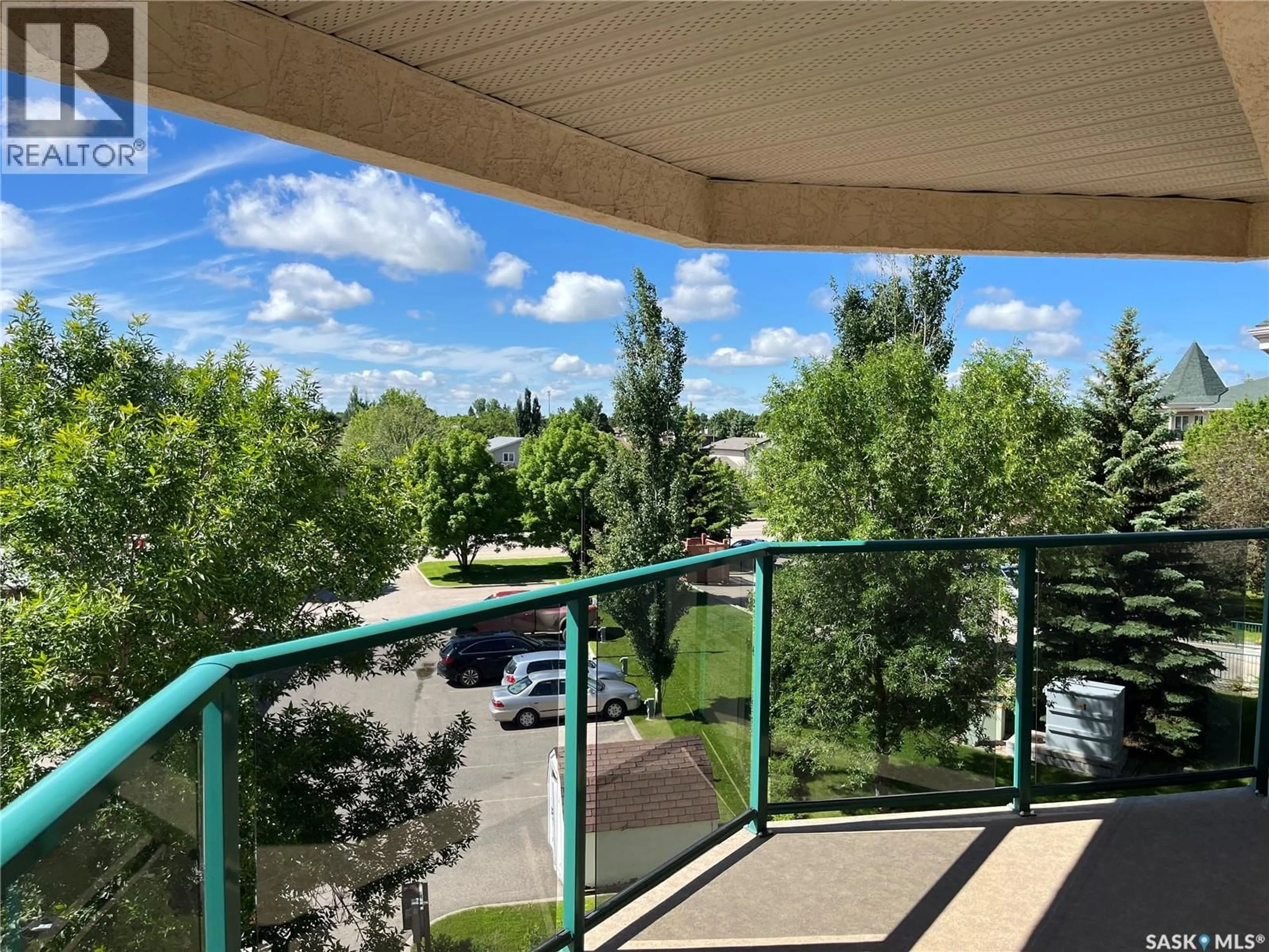 Balcony in the apartment, city buildings view from balcony for 302 - 2300 TELL PLACE, Regina Saskatchewan S4V3C3