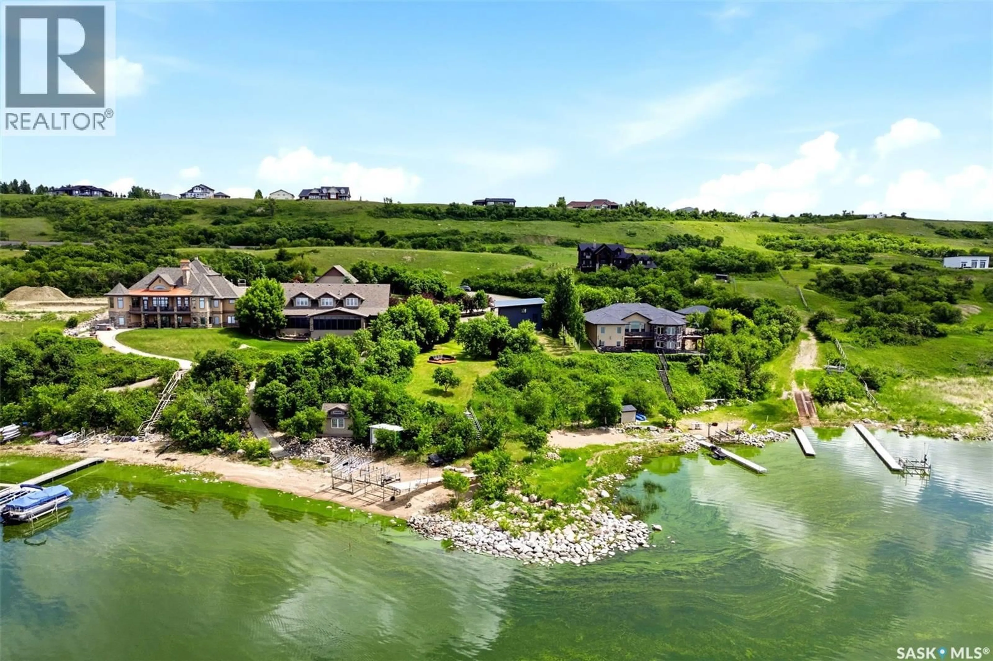 A pic from outside/outdoor area/front of a property/back of a property/a pic from drone, water/lake/river/ocean view for 9 ROCK RIDGE, Kannata Valley Saskatchewan S0G4L0