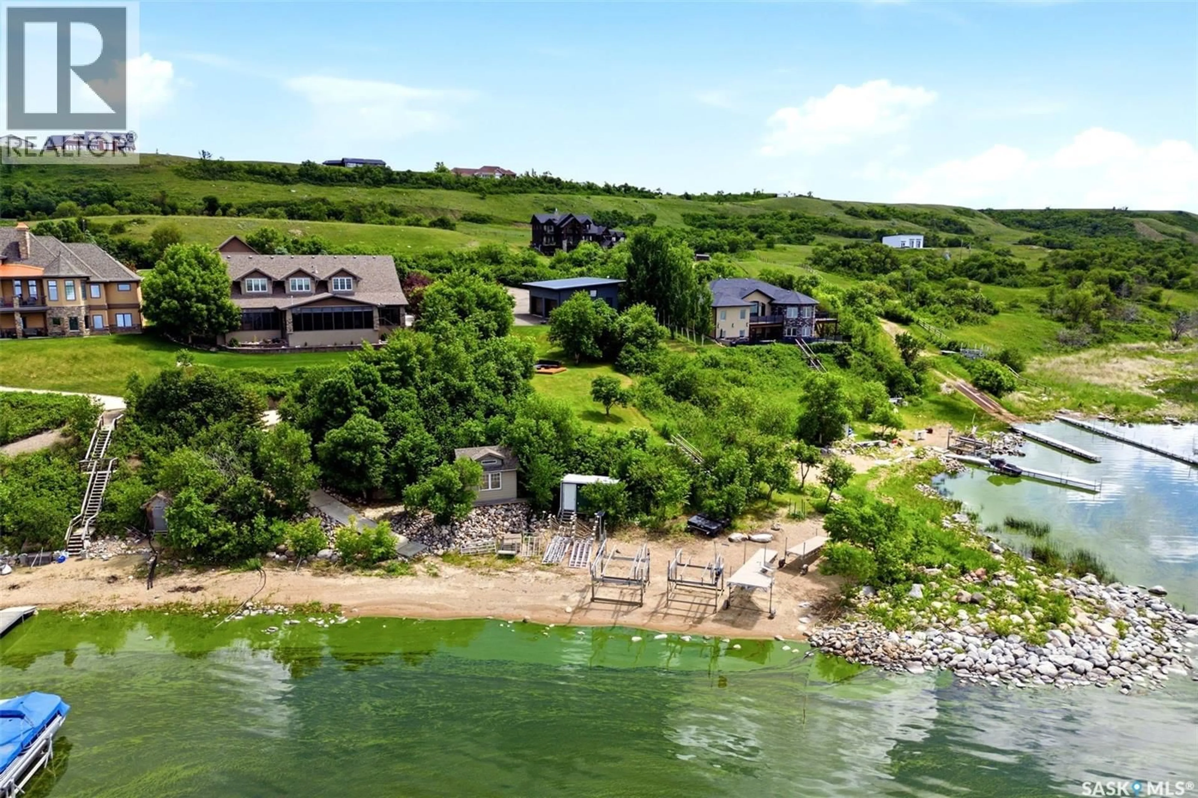 A pic from outside/outdoor area/front of a property/back of a property/a pic from drone, water/lake/river/ocean view for 9 ROCK RIDGE, Kannata Valley Saskatchewan S0G4L0