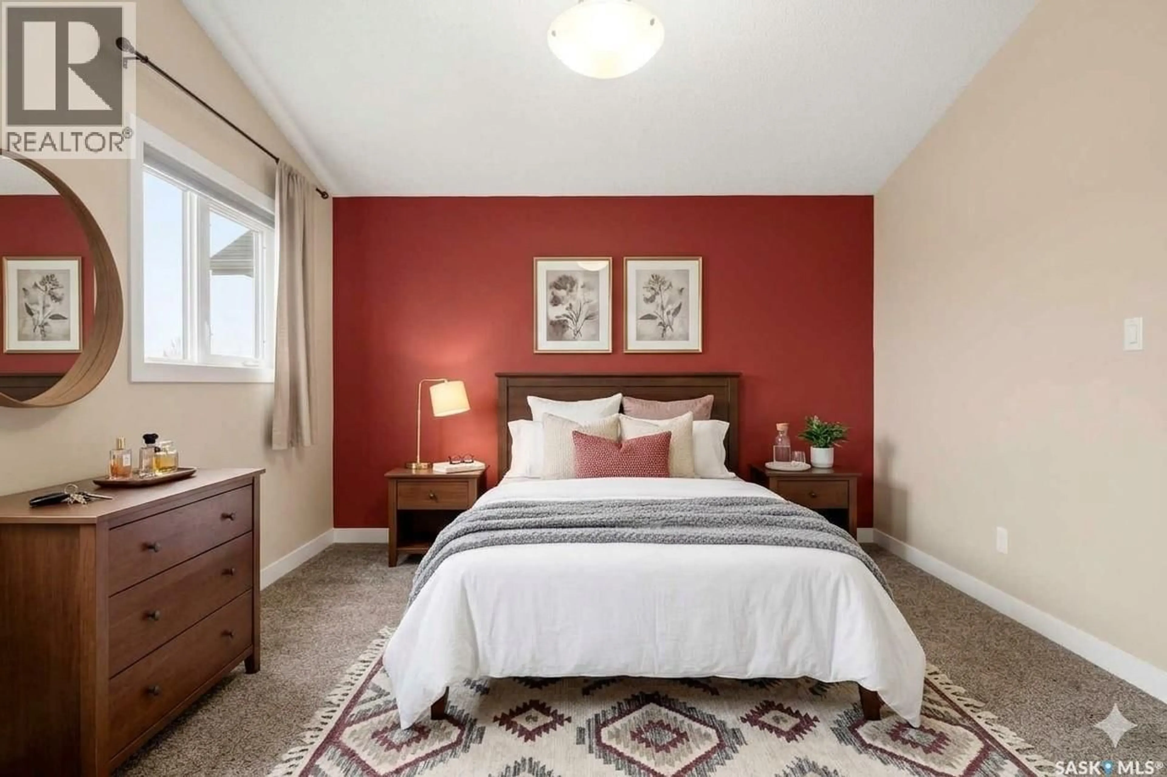 Bedroom with bed, carpet floor for E - 4121 GREEN OLIVE WAY, Regina Saskatchewan S4V2Z6