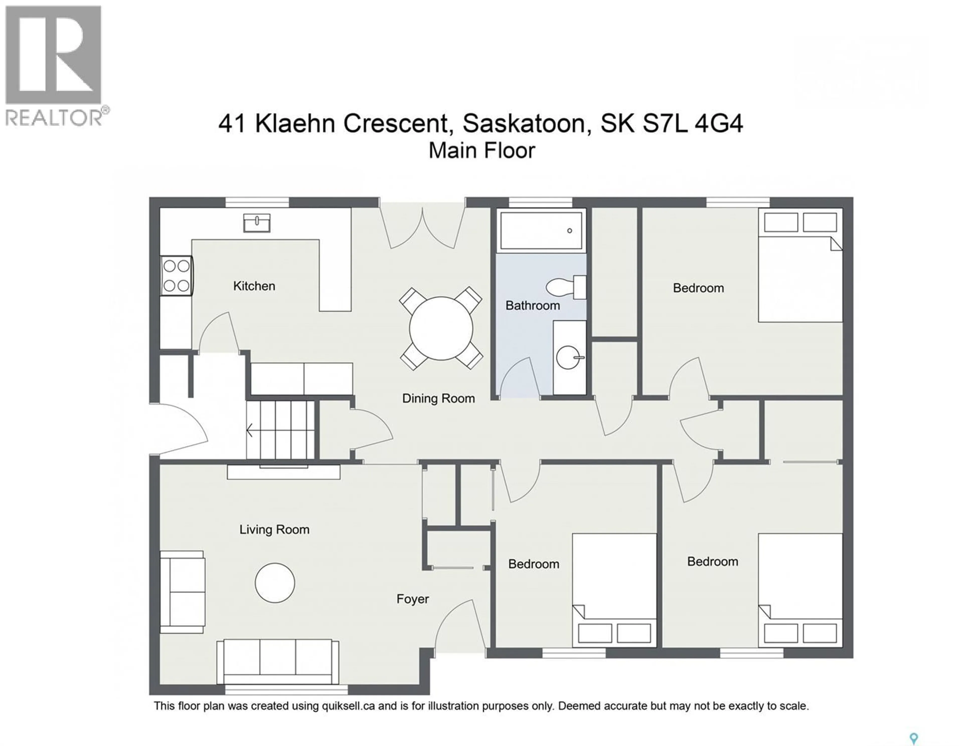 Floor plan for 41 KLAEHN CRESCENT, Saskatoon Saskatchewan S7L4G4