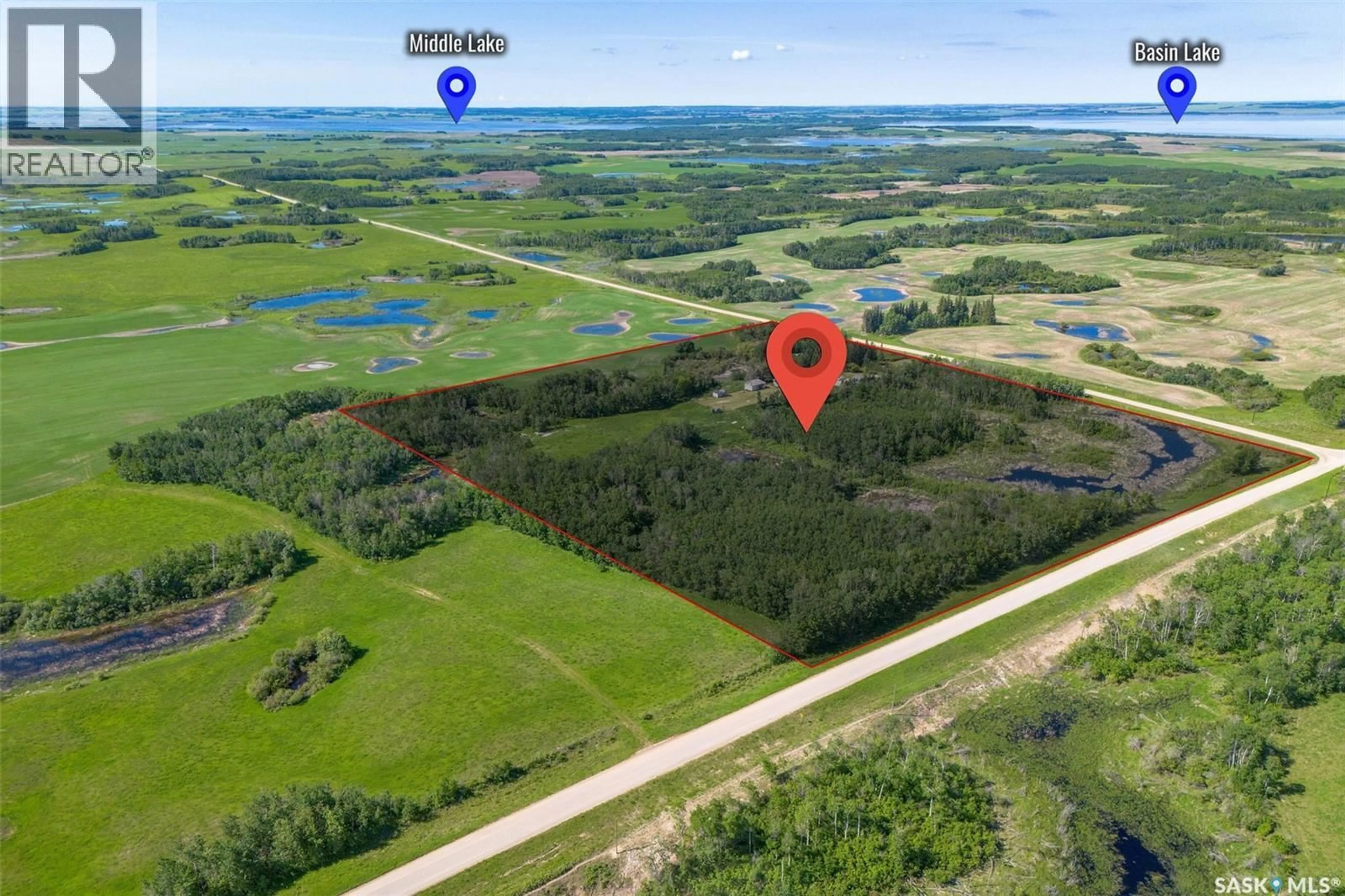 A pic from outside/outdoor area/front of a property/back of a property/a pic from drone, water/lake/river/ocean view for CHABOT ACREAGE, Three Lakes Rm No. 400 Saskatchewan S0K3V0