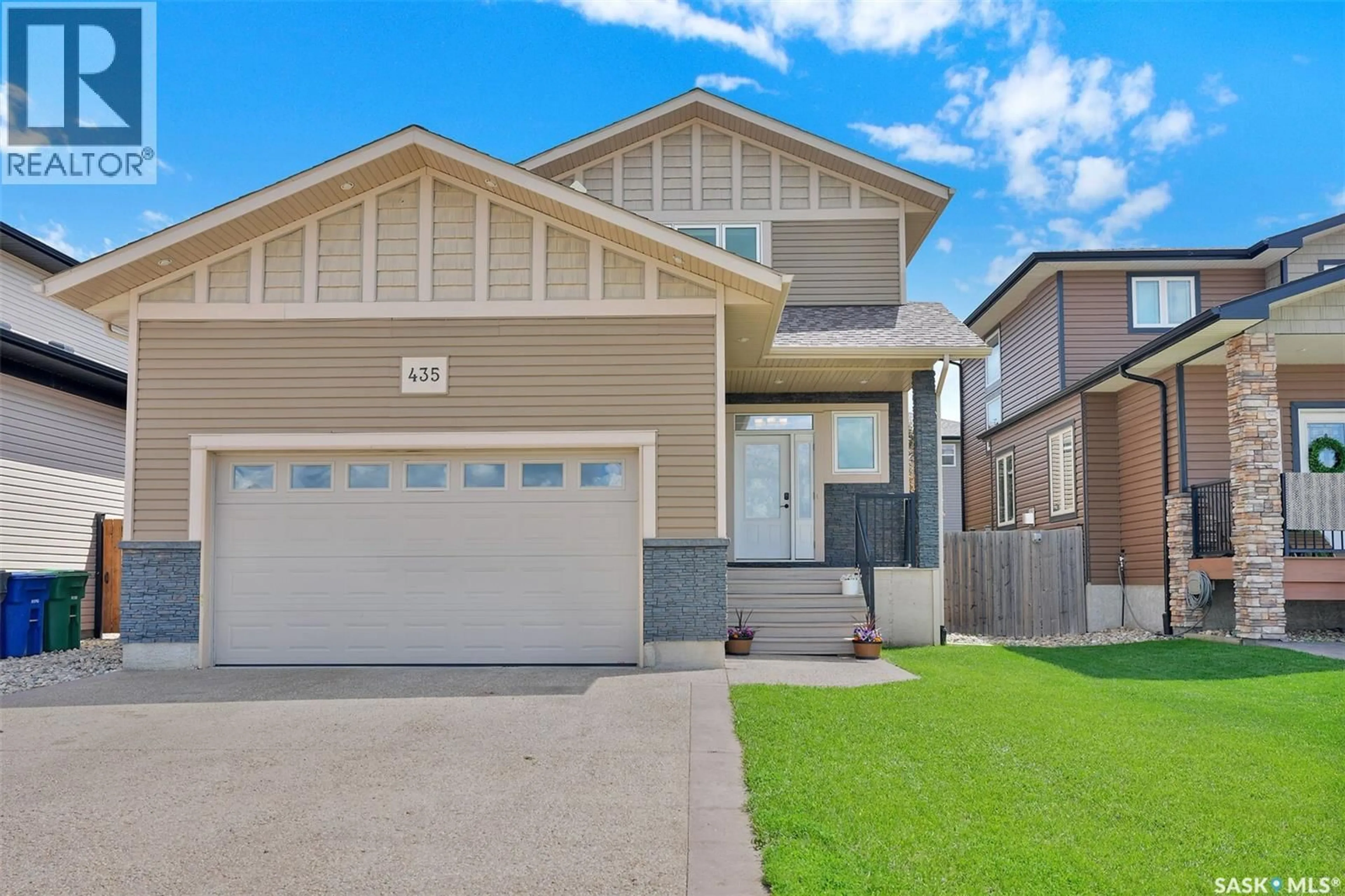 Home with vinyl exterior material, street for 435 TERRA NOVA DRIVE, Balgonie Saskatchewan S0G0E0