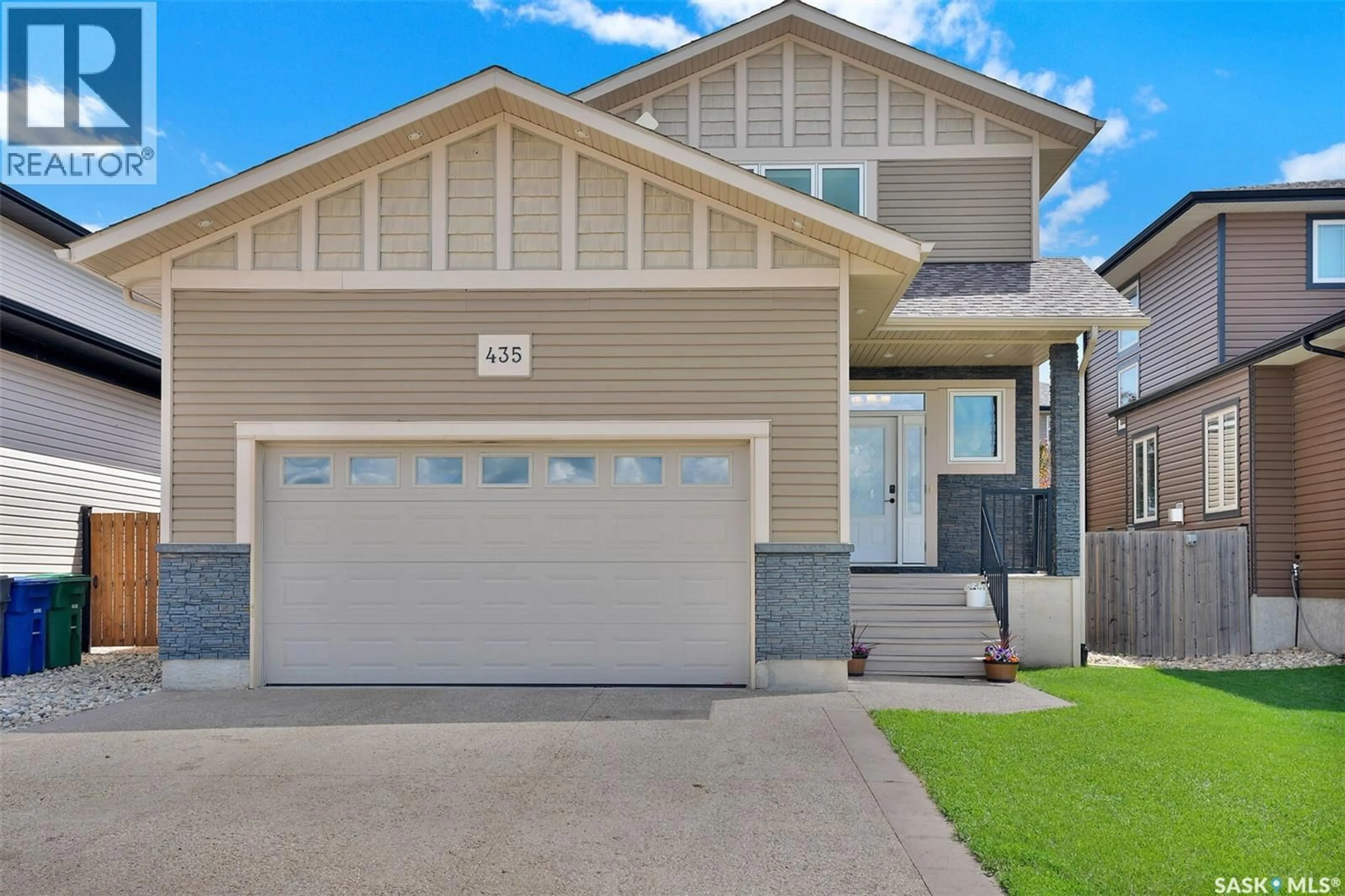 Home with vinyl exterior material, street for 435 TERRA NOVA DRIVE, Balgonie Saskatchewan S0G0E0