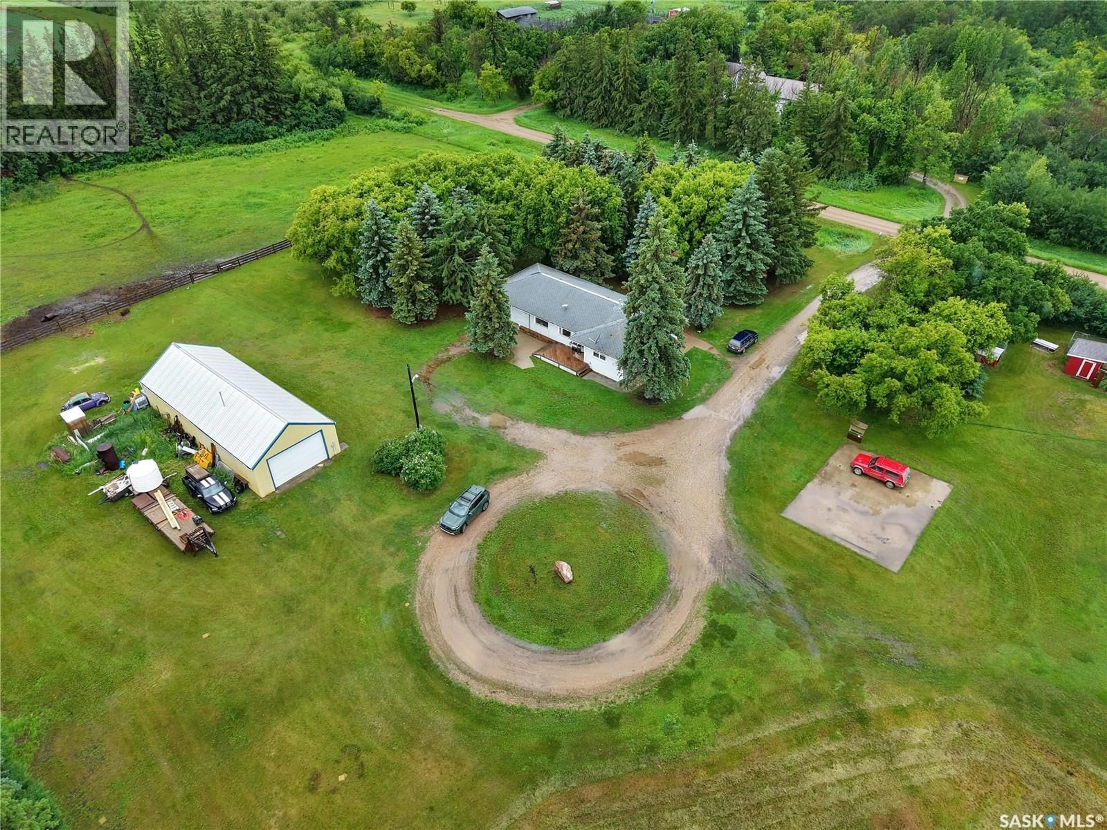 A pic from outside/outdoor area/front of a property/back of a property/a pic from drone, unknown for BUECKERT ACREAGE, Rosthern Rm No. 403 Saskatchewan S0K4R0