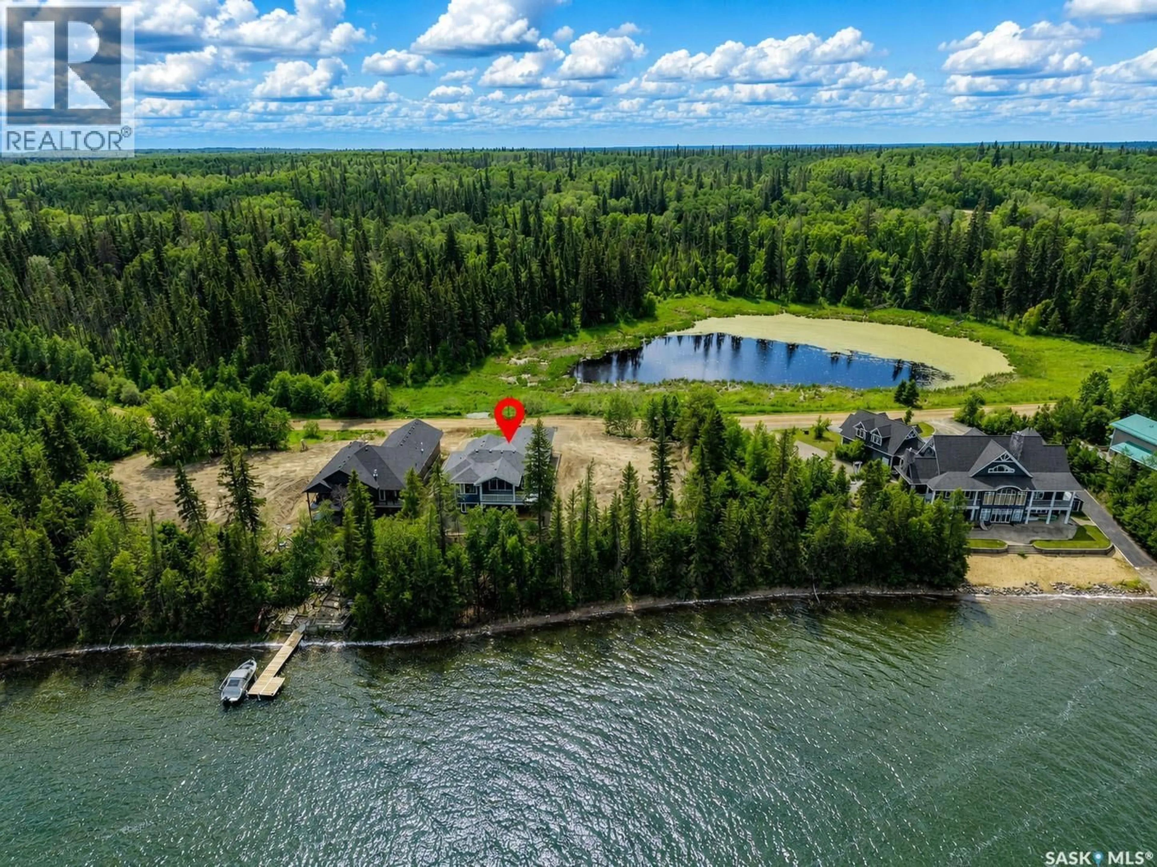 A pic from outside/outdoor area/front of a property/back of a property/a pic from drone, water/lake/river/ocean view for 153 WARD DRIVE, Lakeland Rm No. 521 Saskatchewan S0J0N0