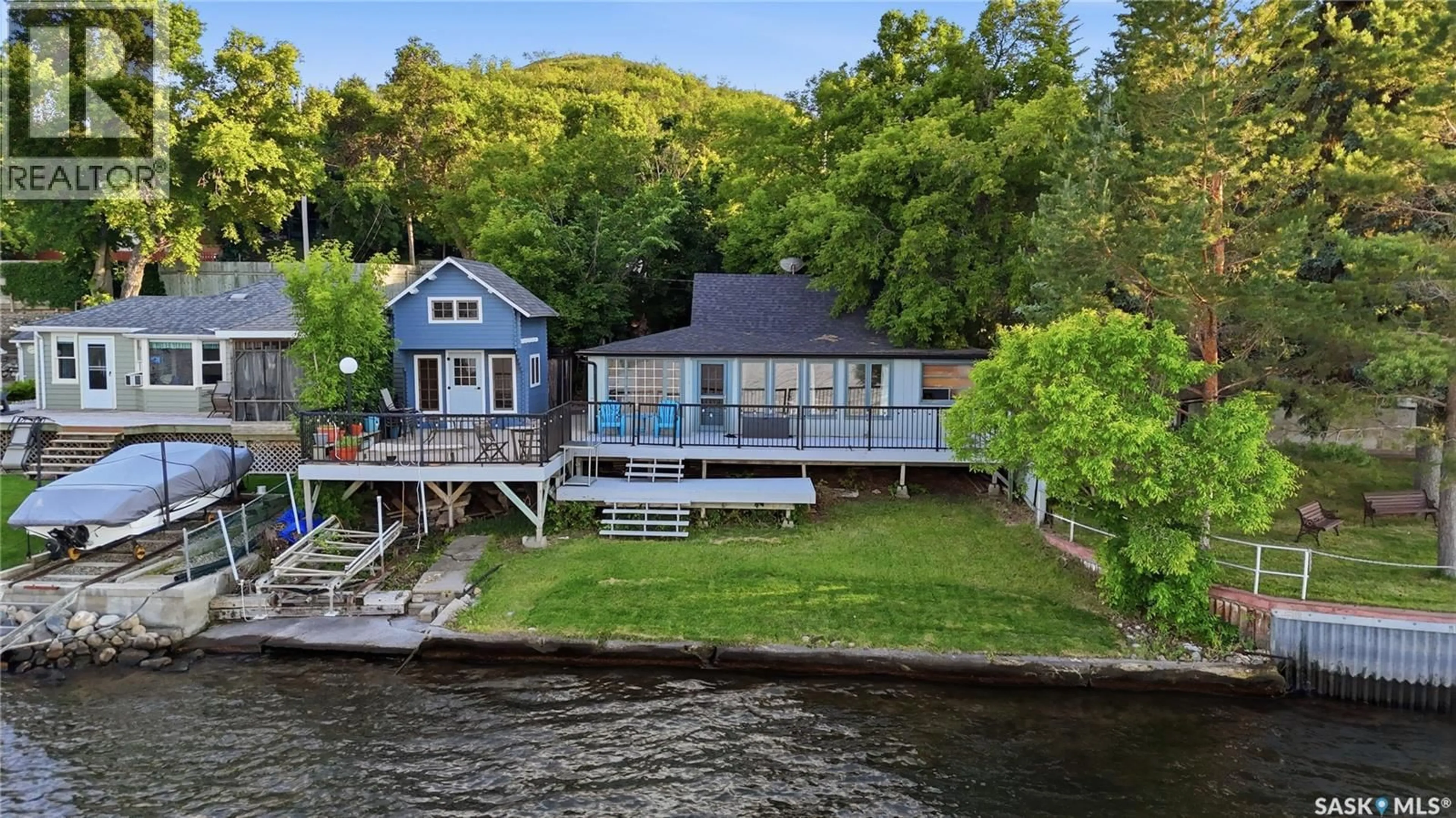 A pic from outside/outdoor area/front of a property/back of a property/a pic from drone, water/lake/river/ocean view for 111 B-SAY-TAH ROAD, B-Say-Tah Saskatchewan S0G1S0