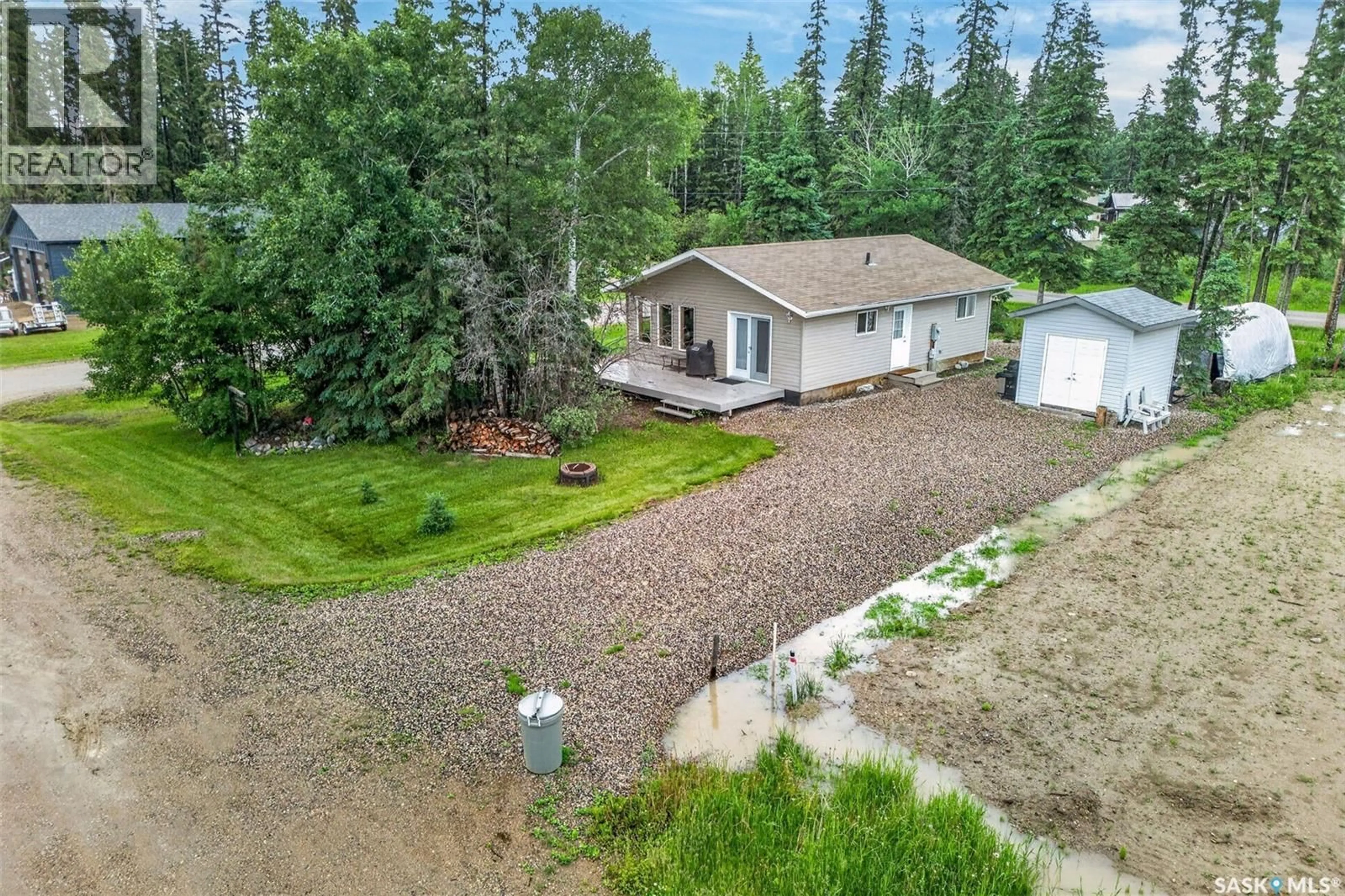 A pic from outside/outdoor area/front of a property/back of a property/a pic from drone, unknown for 1 ARKES COVE, Candle Lake Saskatchewan S0J3E0