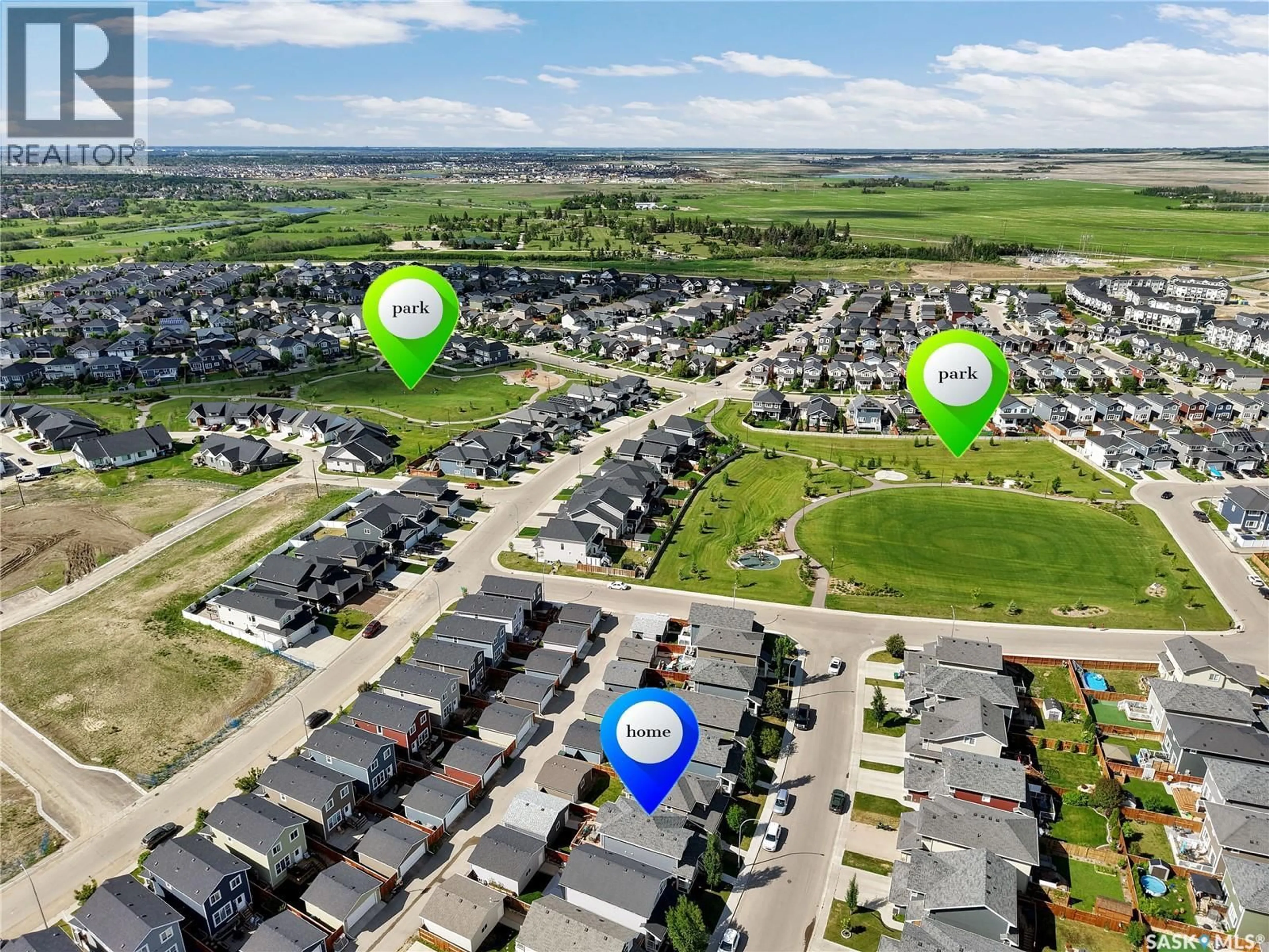 A pic from outside/outdoor area/front of a property/back of a property/a pic from drone, street for 155 STILLING MEWS, Saskatoon Saskatchewan S7V0P3