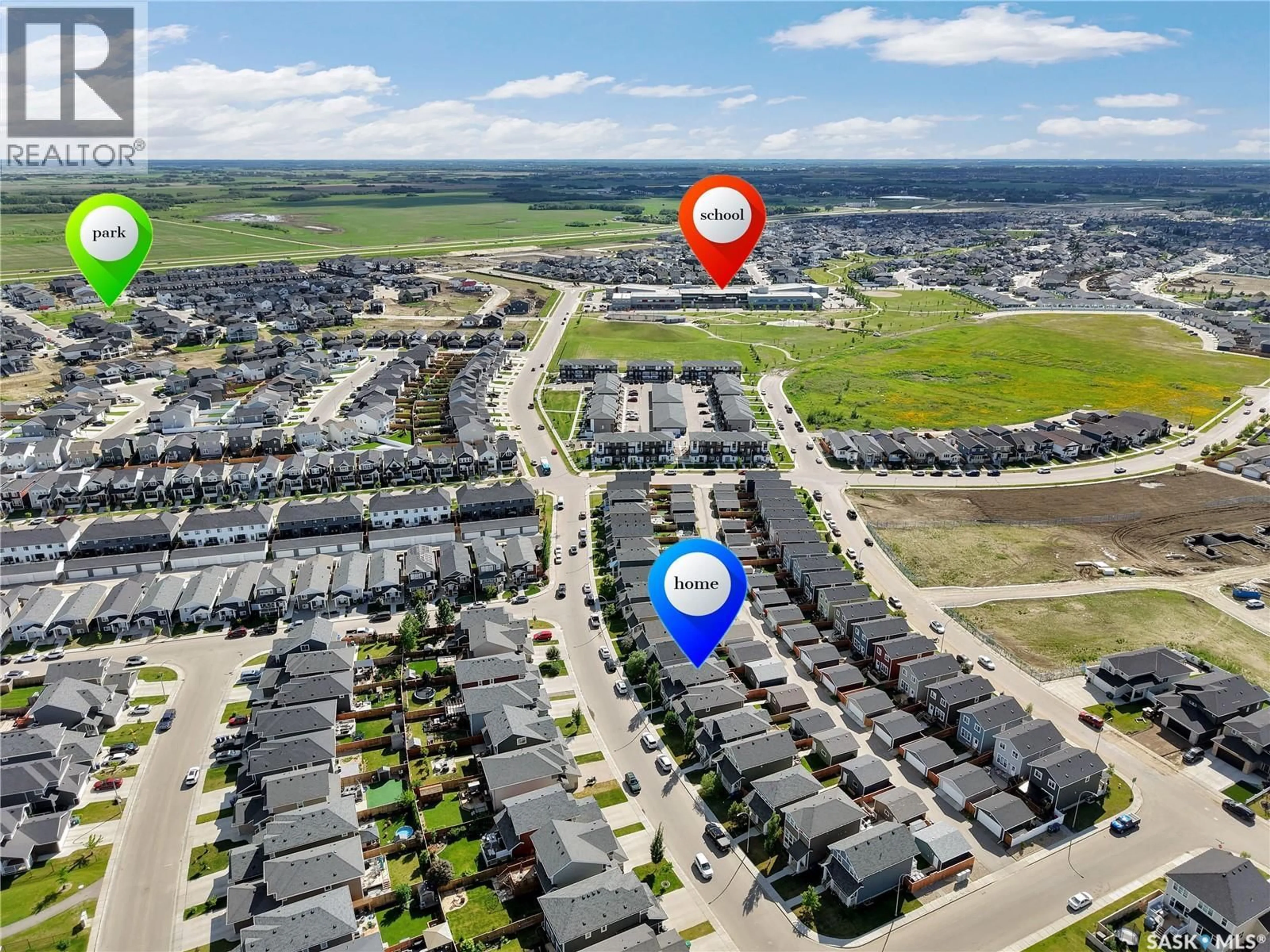A pic from outside/outdoor area/front of a property/back of a property/a pic from drone, street for 155 STILLING MEWS, Saskatoon Saskatchewan S7V0P3