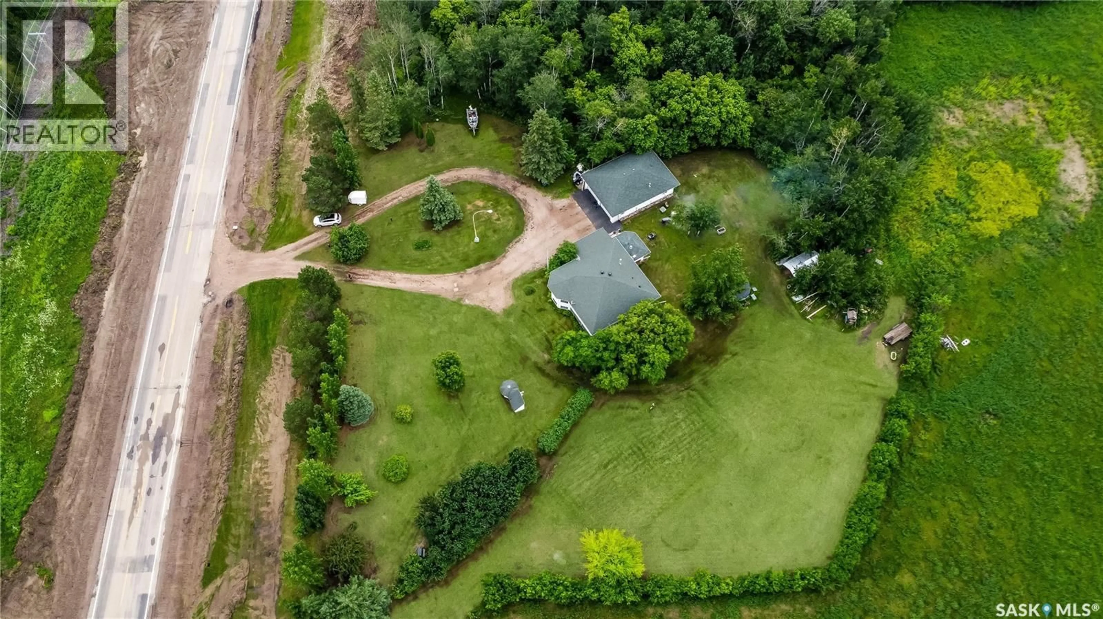 A pic from outside/outdoor area/front of a property/back of a property/a pic from drone, unknown for ISBISTER ACRES, Prince Albert Rm No. 461 Saskatchewan S6V5P8