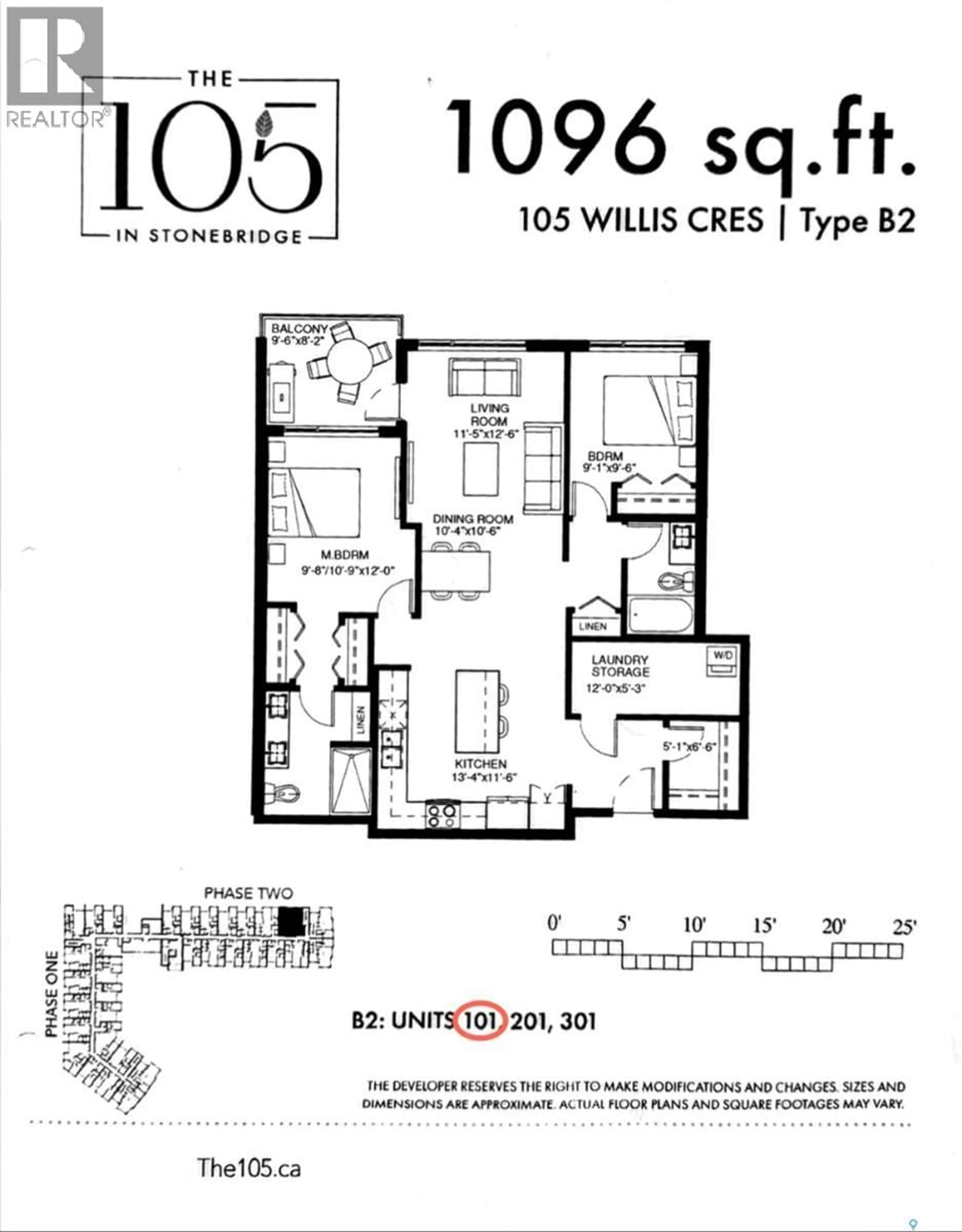 Floor plan for 101 105 WILLIS CRESCENT, Saskatoon Saskatchewan S7T0Z3