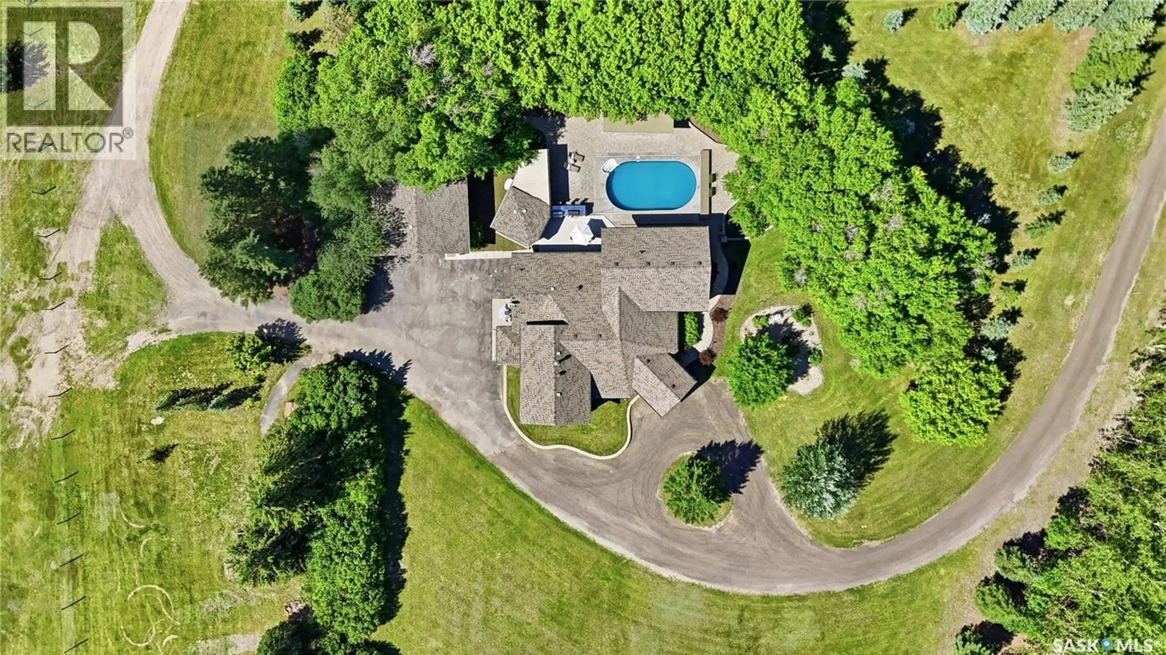 A pic from outside/outdoor area/front of a property/back of a property/a pic from drone, street for at White City - DOUGLAS ACREAGE, Edenwold Rm No.158 Saskatchewan S4L5B1