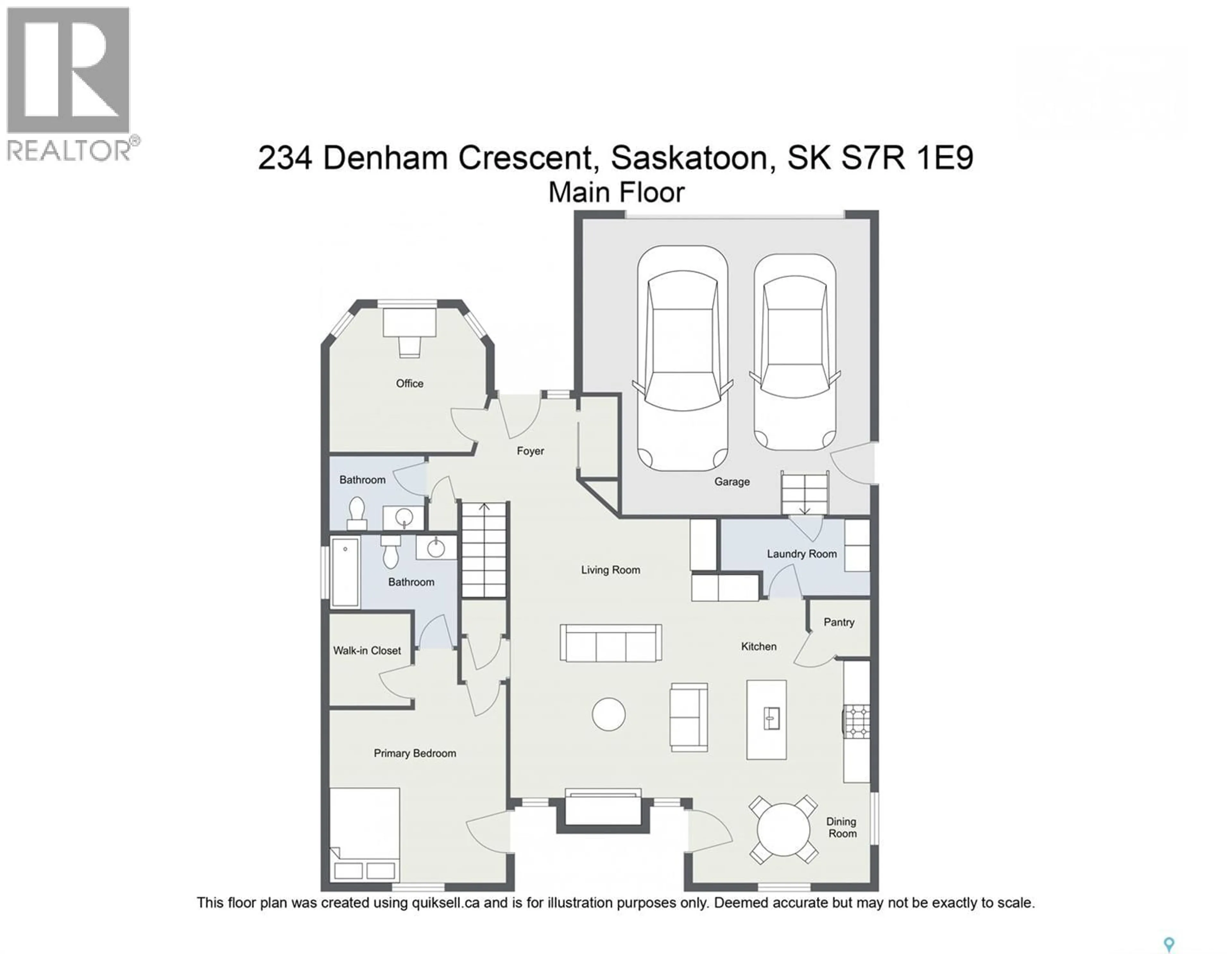 Floor plan for 234 DENHAM CRESCENT, Saskatoon Saskatchewan S7R1E9