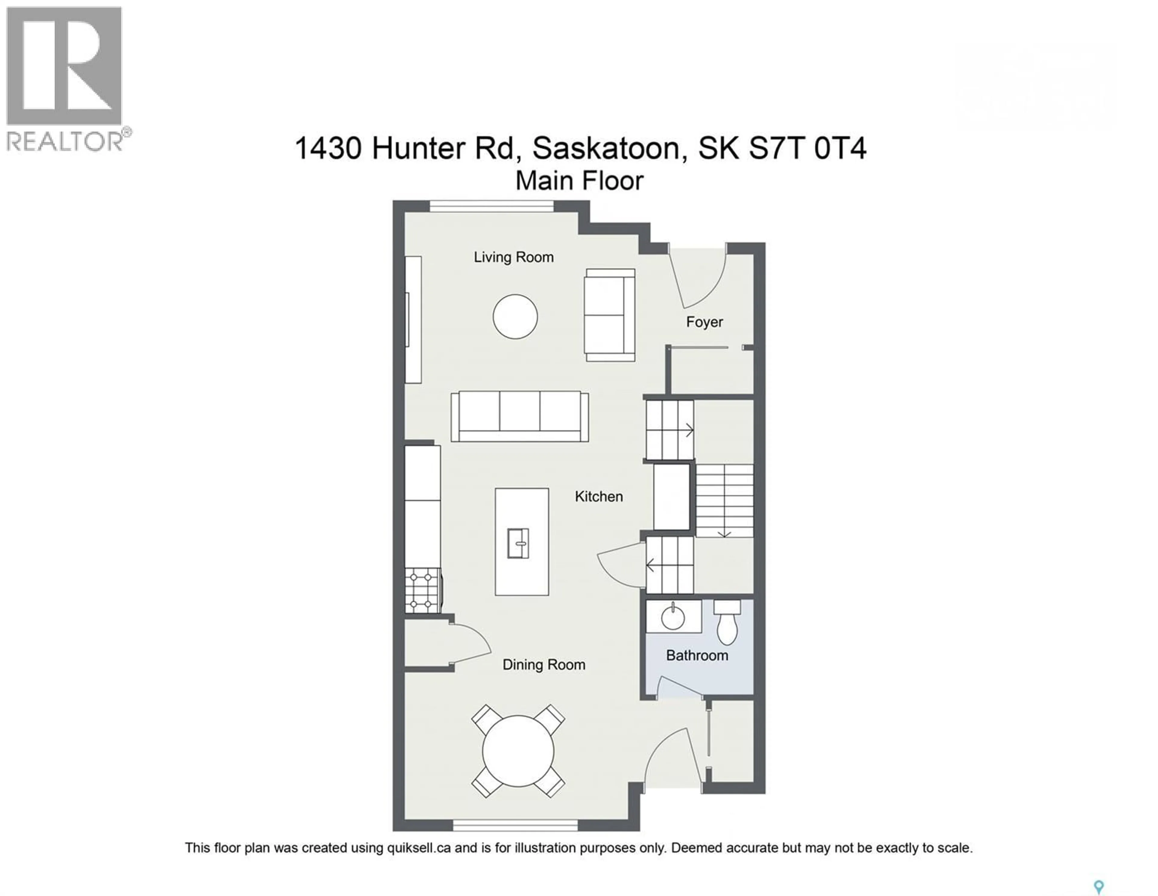 Floor plan for 1430 HUNTER ROAD, Saskatoon Saskatchewan S7T0T4