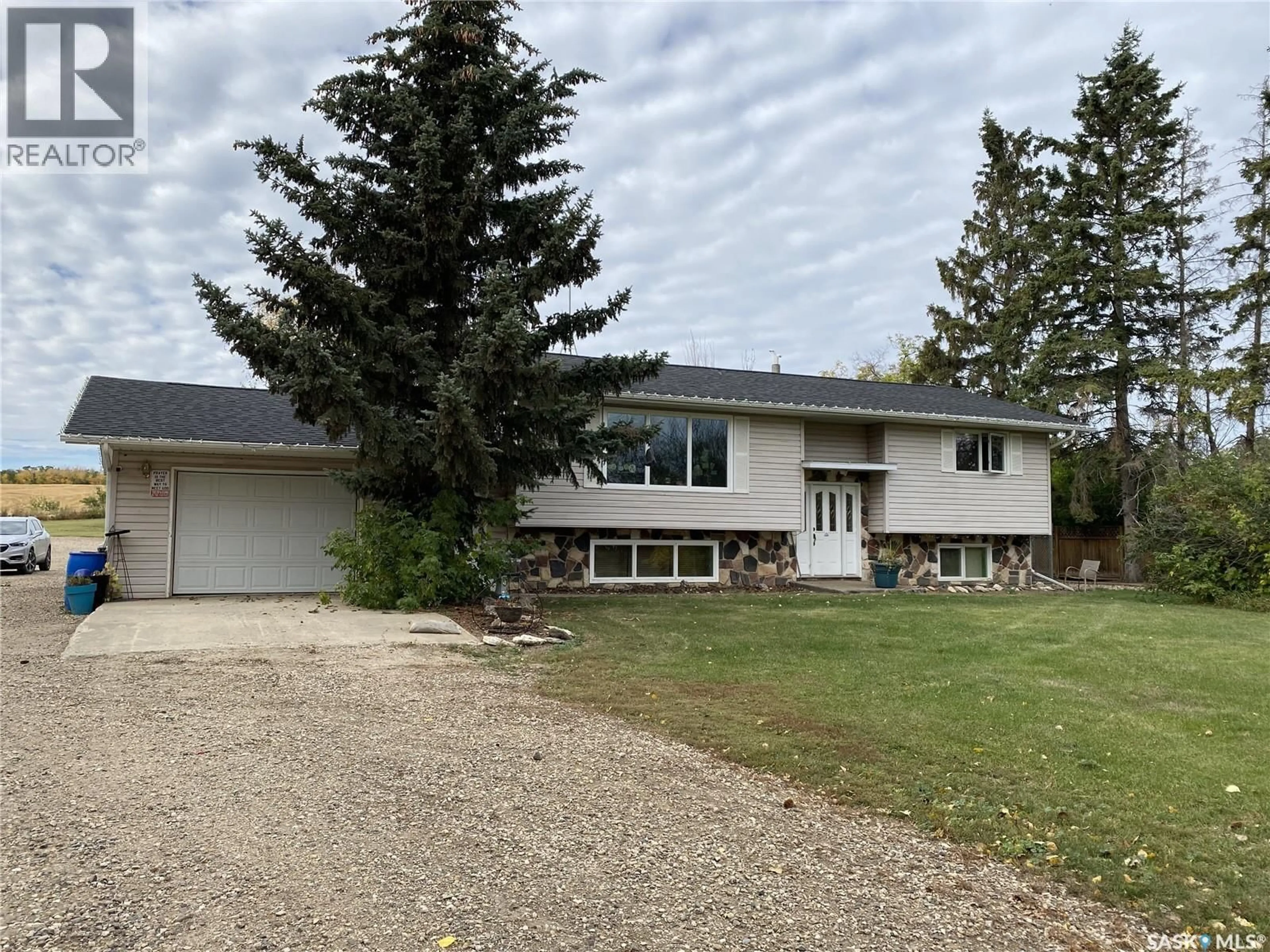 A pic from outside/outdoor area/front of a property/back of a property/a pic from drone, street for THORHAUG ACREAGE, Leask Rm No. 464 Saskatchewan S0J1M0