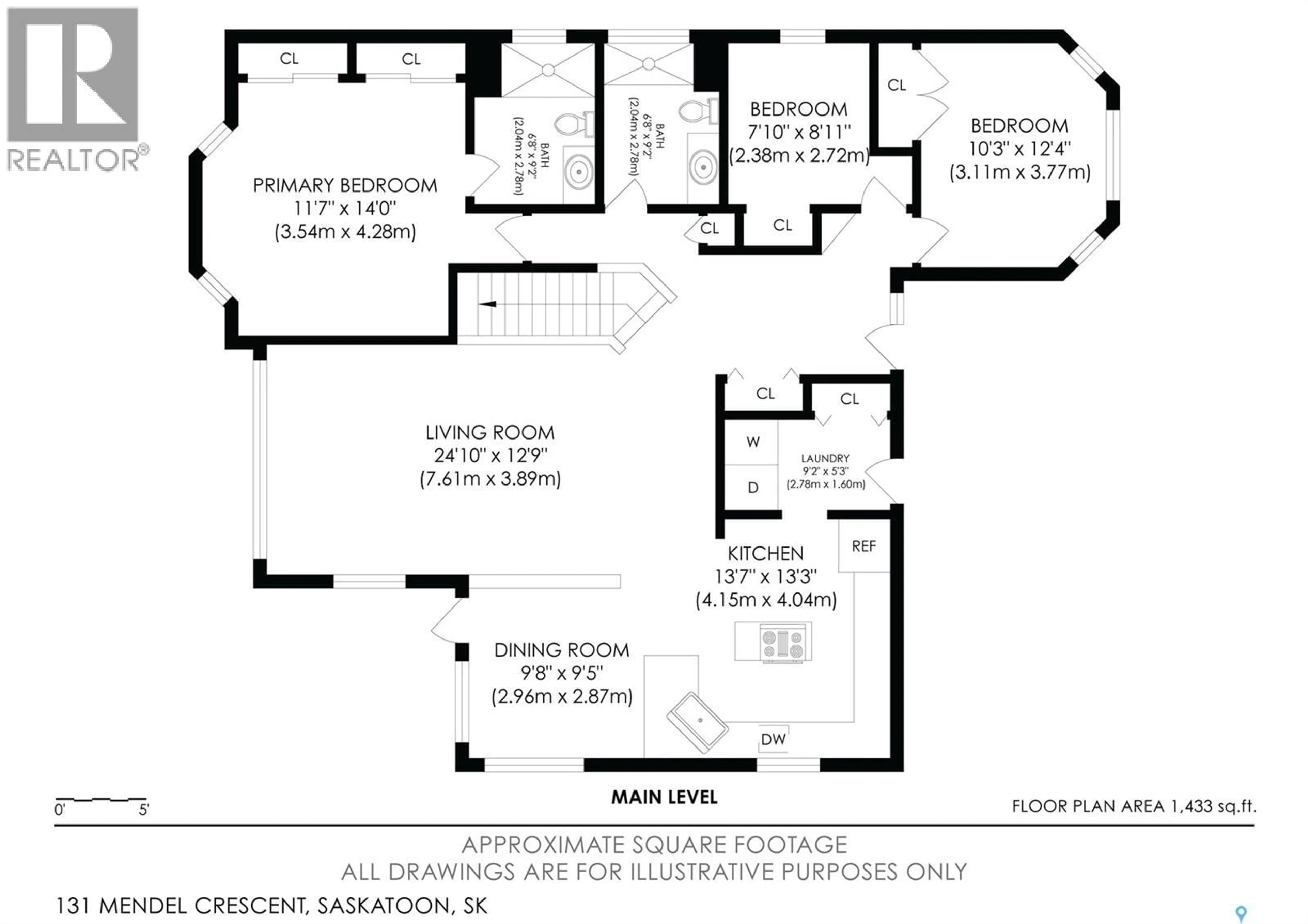 Floor plan for 131 MENDEL CRESCENT, Saskatoon Saskatchewan S7J5J7