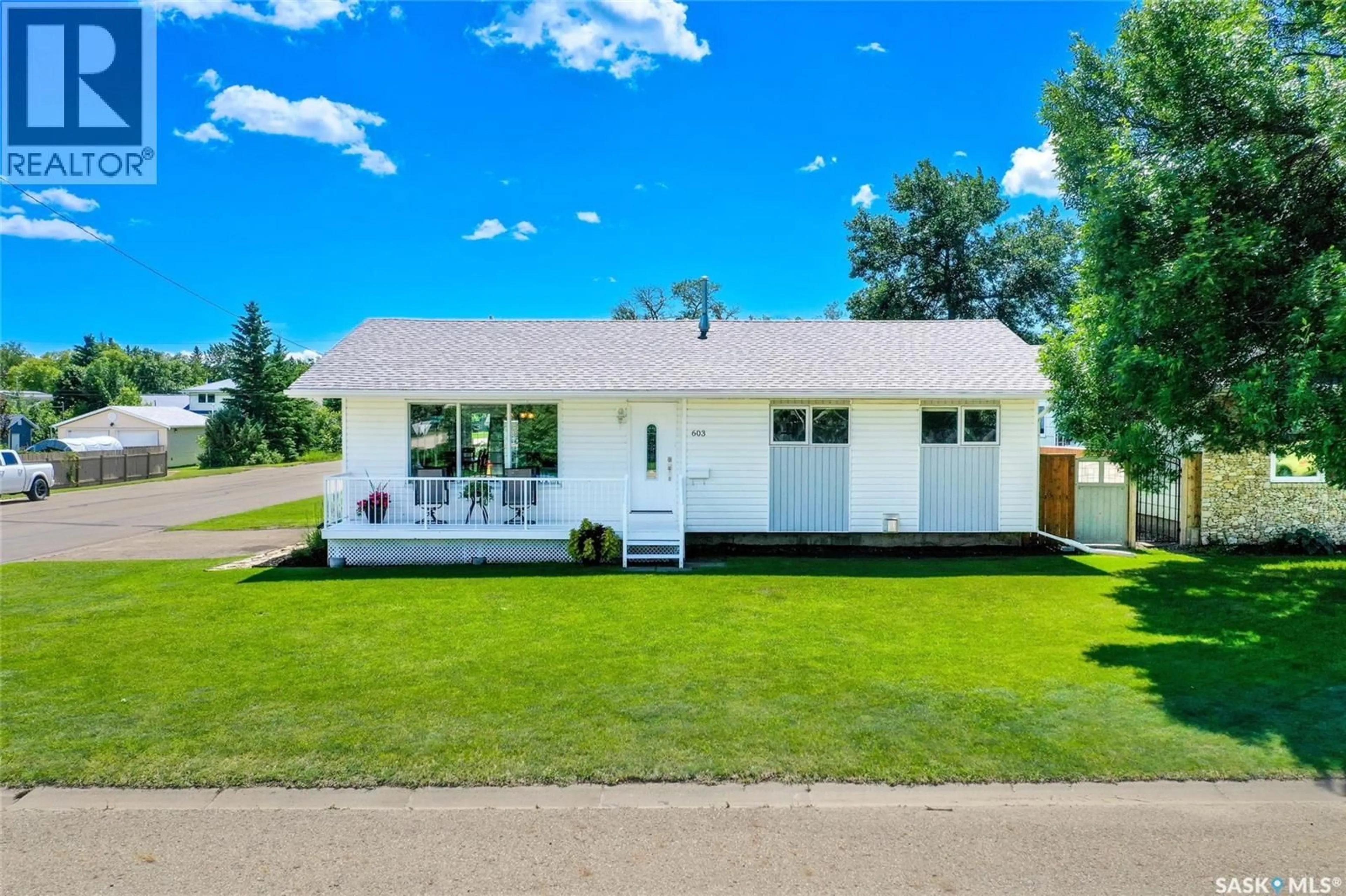 Home with vinyl exterior material, street for 603 CLOVER AVENUE, Dalmeny Saskatchewan S0K1E0