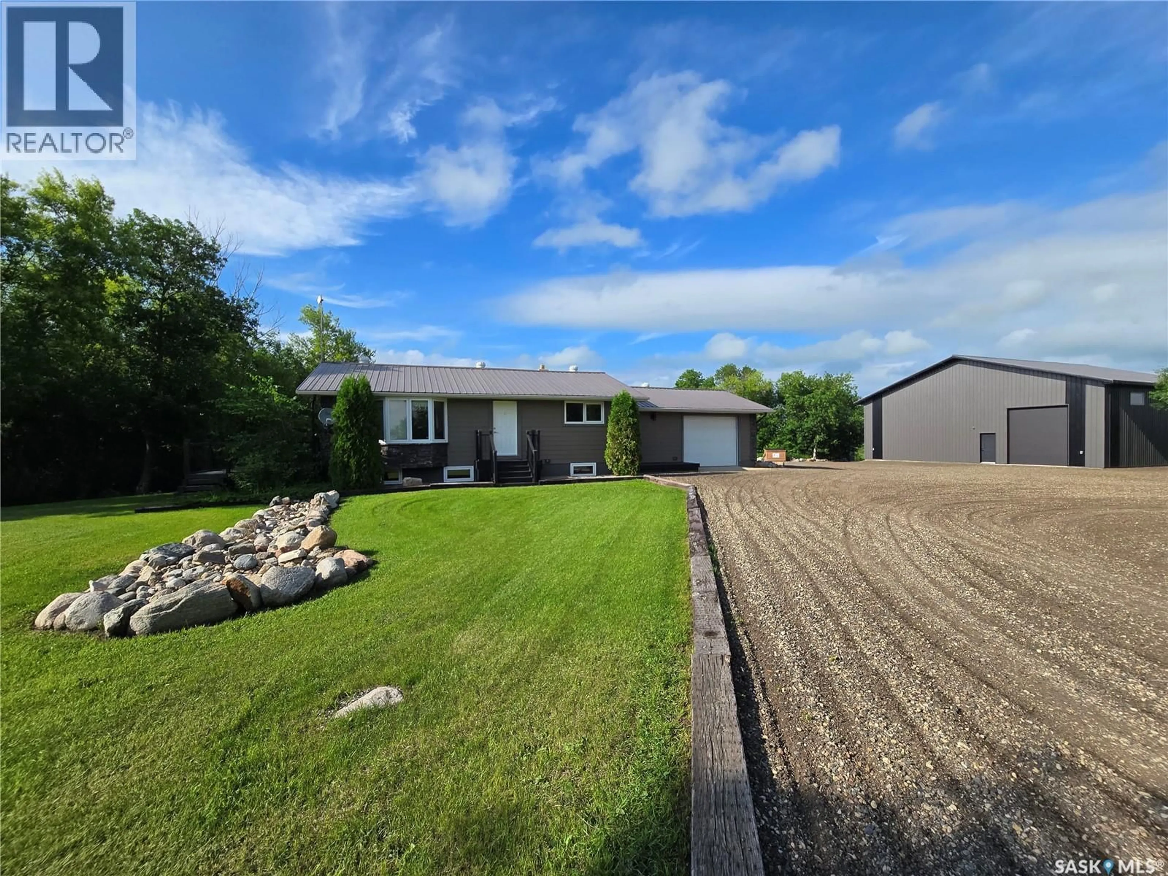 A pic from outside/outdoor area/front of a property/back of a property/a pic from drone, street for KOZMECH ACREAGE, Wallace Rm No. 243 Saskatchewan S3N2W7