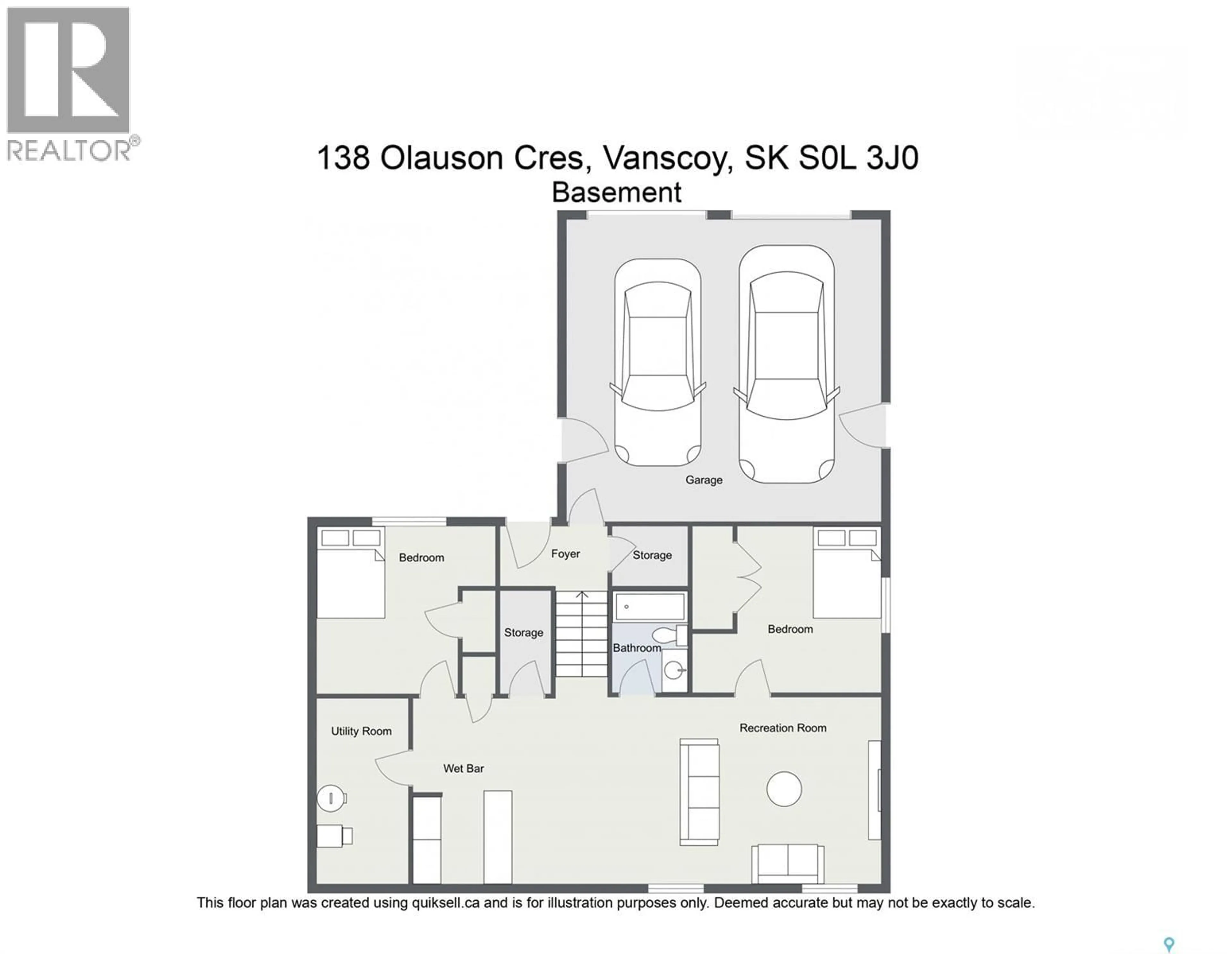 Floor plan for 138 OLAUSON CRESCENT, Vanscoy Saskatchewan S0L3J0