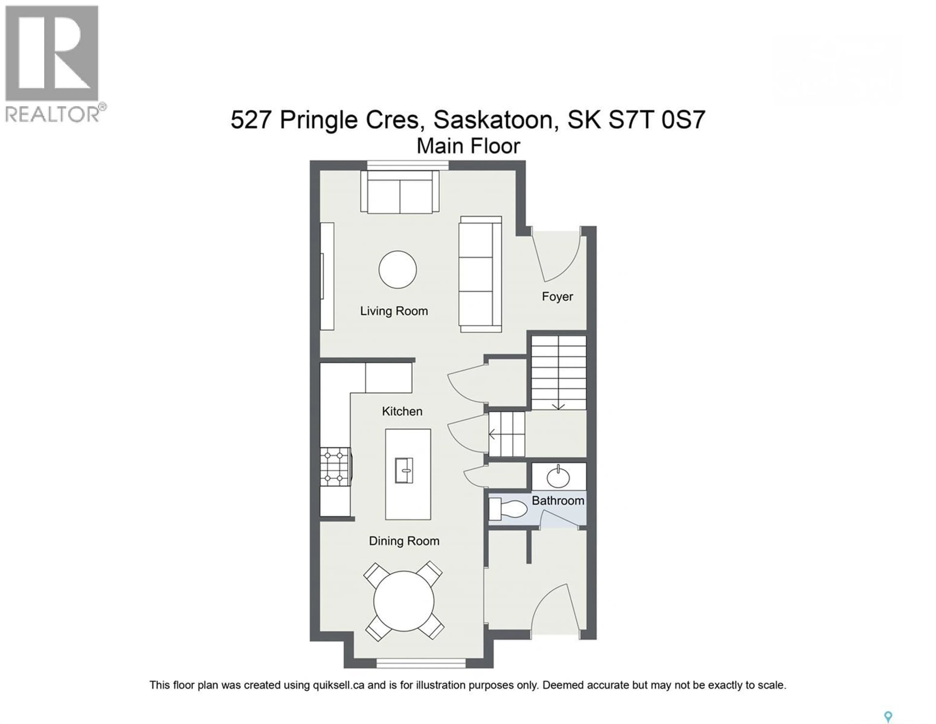 Floor plan for 527 PRINGLE CRESCENT, Saskatoon Saskatchewan S7T0S7