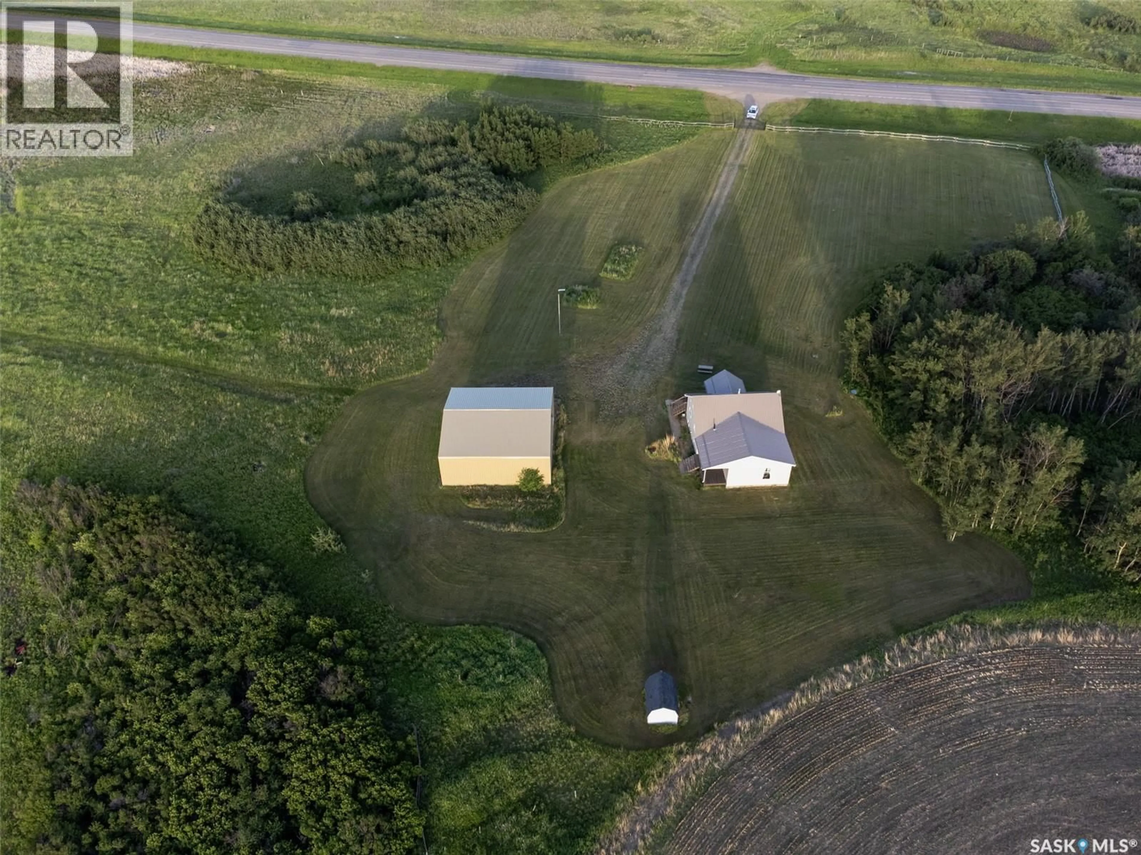 A pic from outside/outdoor area/front of a property/back of a property/a pic from drone, street for Acreage - 29 HIGHWAY SOUTH, Battle River Rm No. 438 Saskatchewan S0M0E0