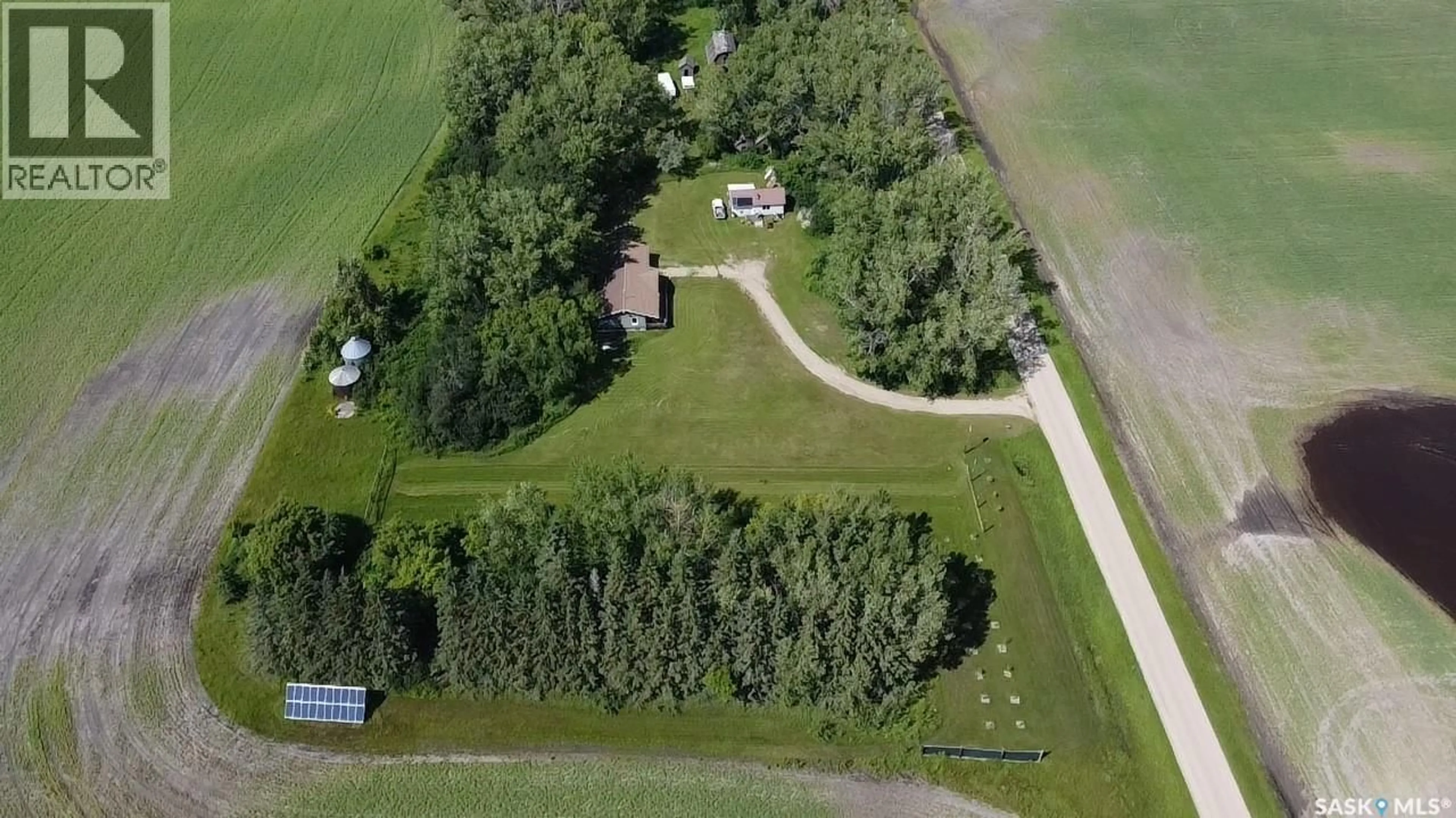 A pic from outside/outdoor area/front of a property/back of a property/a pic from drone, unknown for Off Grid Guest House - TREMBLAY ACREAGE, Lakeview Rm No. 337 Saskatchewan S0A0N0