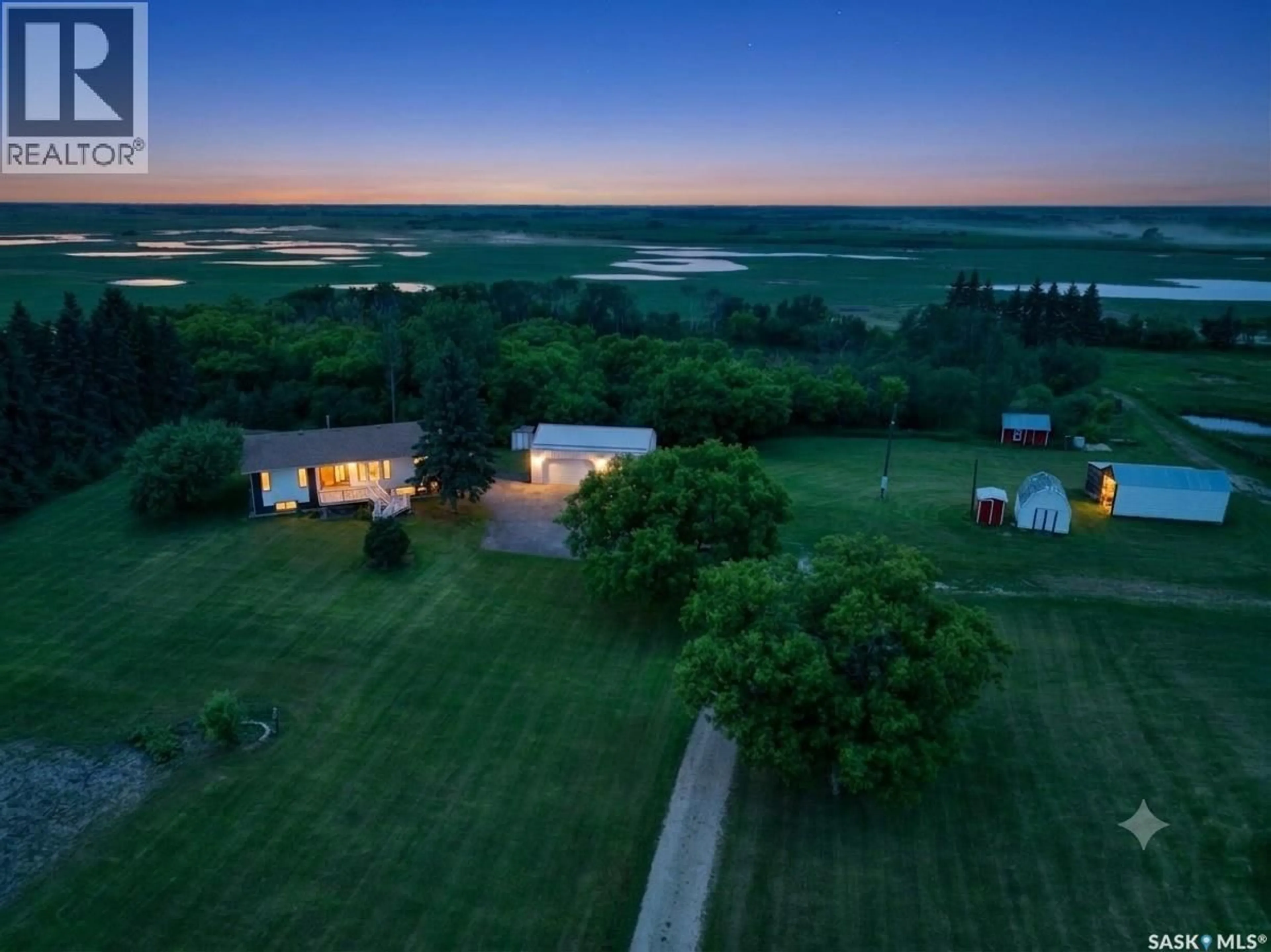 A pic from outside/outdoor area/front of a property/back of a property/a pic from drone, water/lake/river/ocean view for 9 RED BARN ACREAGE, Fertile Belt Rm No. 183 Saskatchewan S0A3Y0