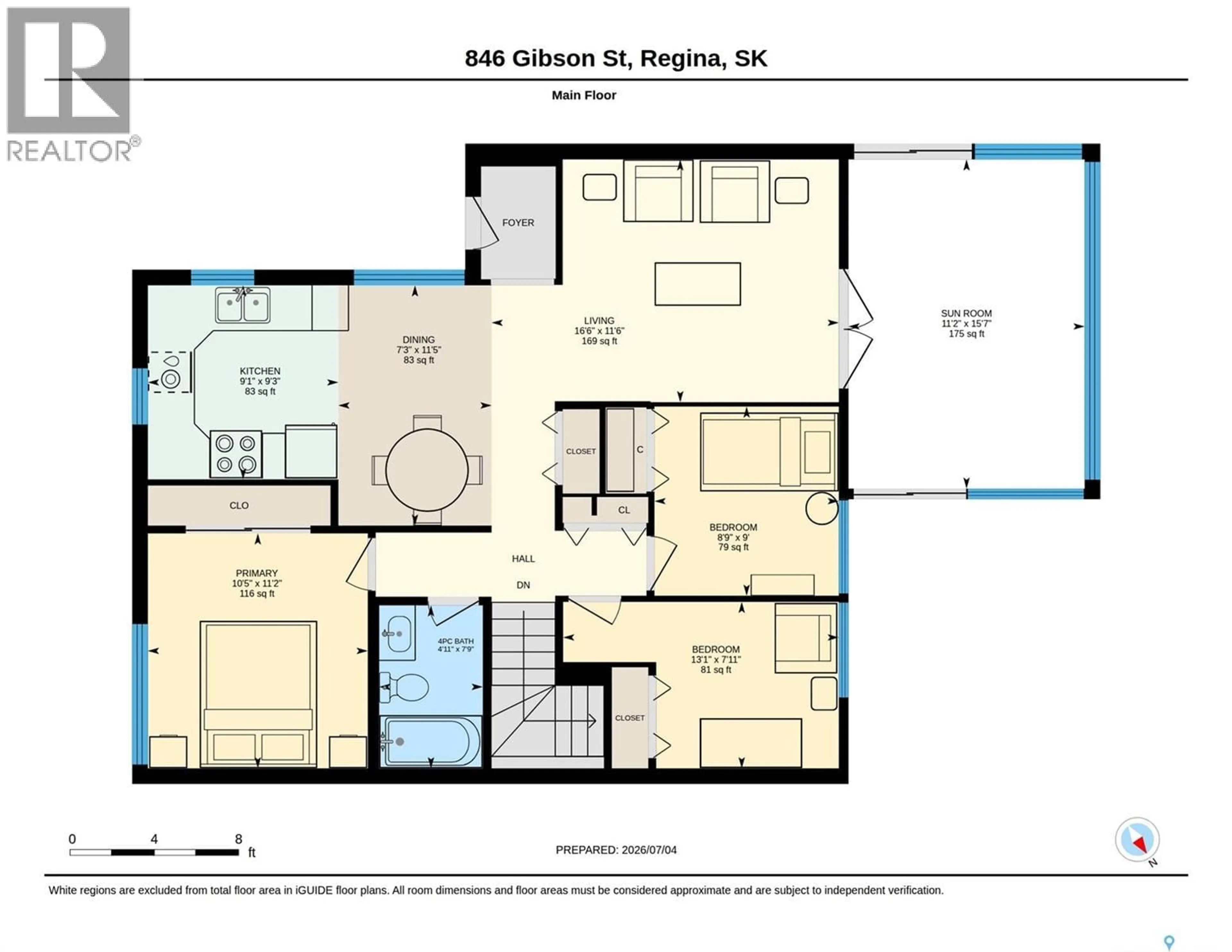 Floor plan for 846 GIBSON STREET, Regina Saskatchewan S4X1S8