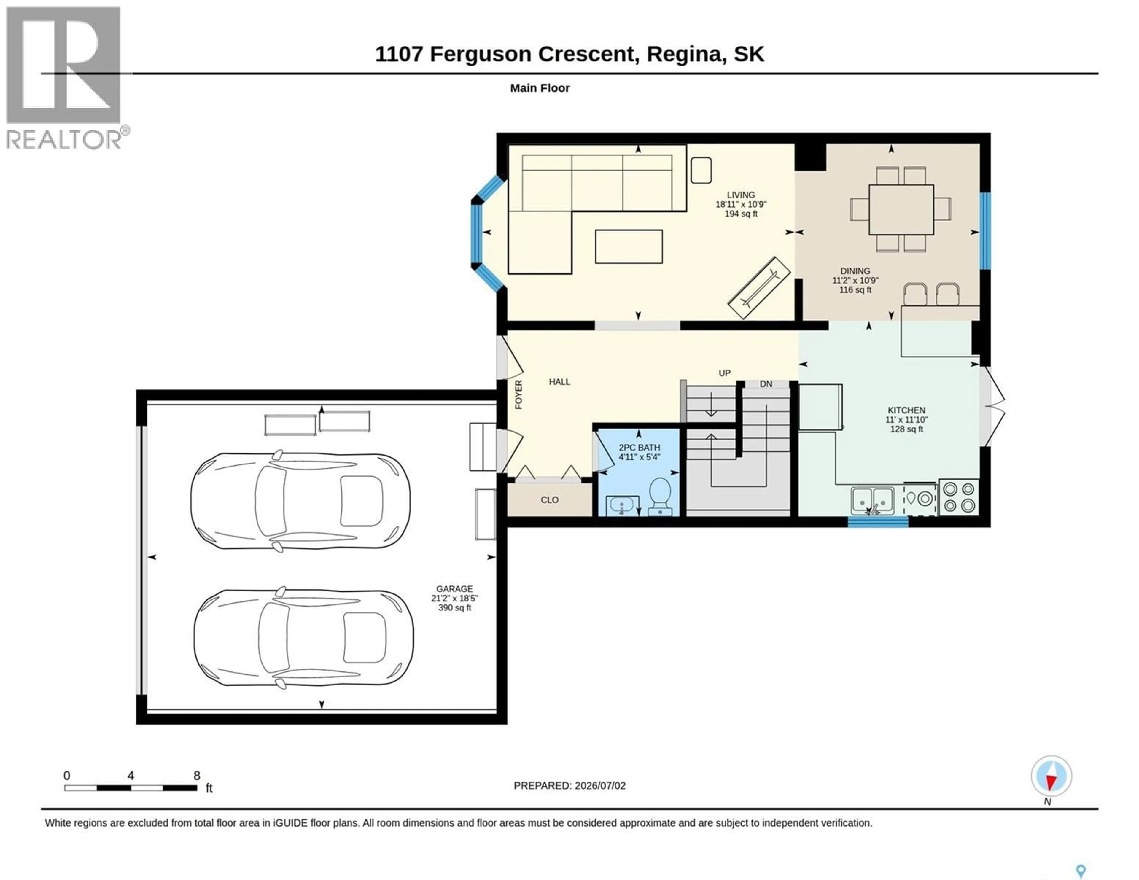 Floor plan for 1107 FERGUSON CRESCENT, Regina Saskatchewan S4N6W1
