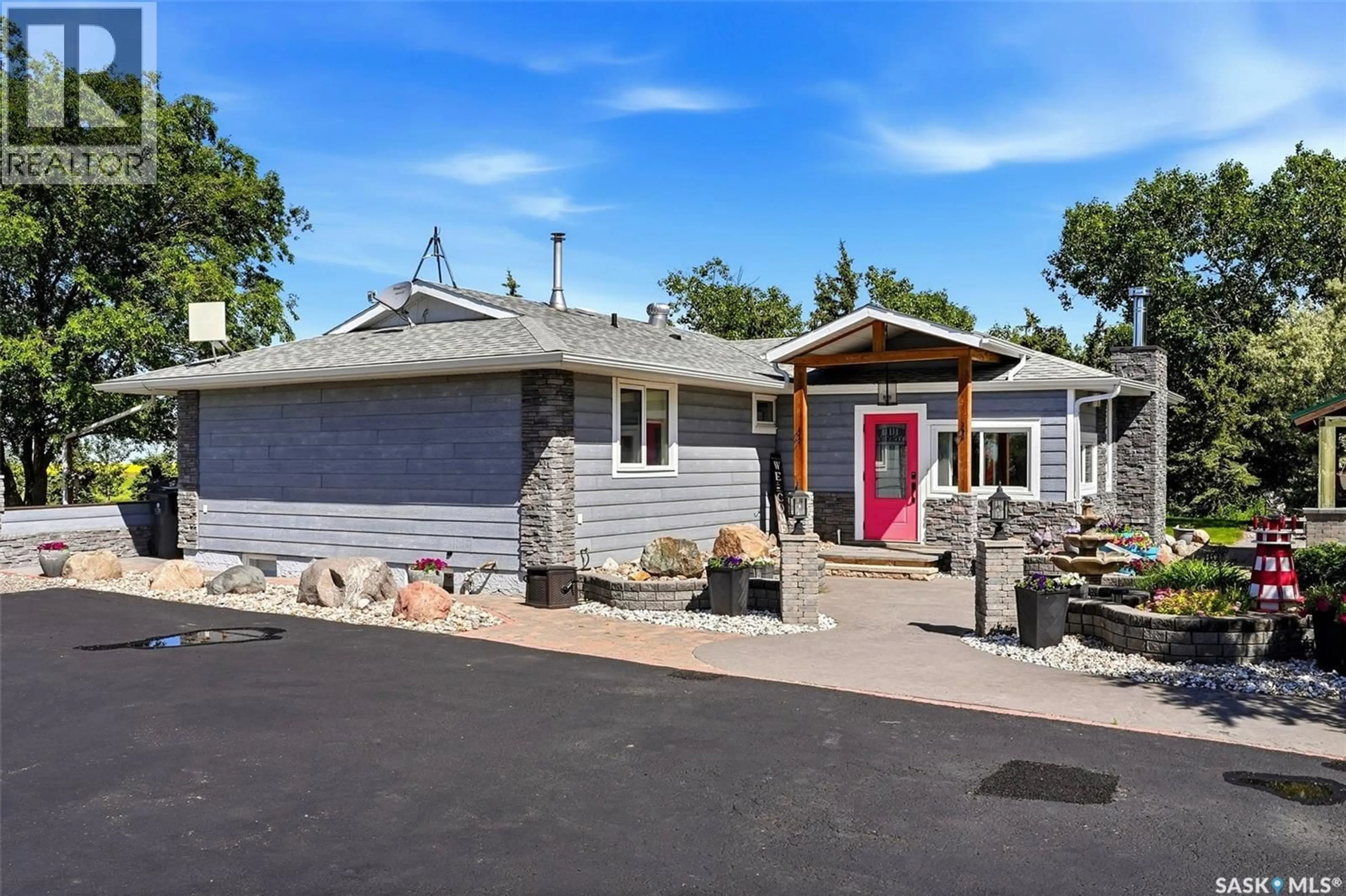 Home with vinyl exterior material, street for KRONAU ACREAGE - 52.86 ACRES, Lajord Rm No. 128 Saskatchewan S0G2T0
