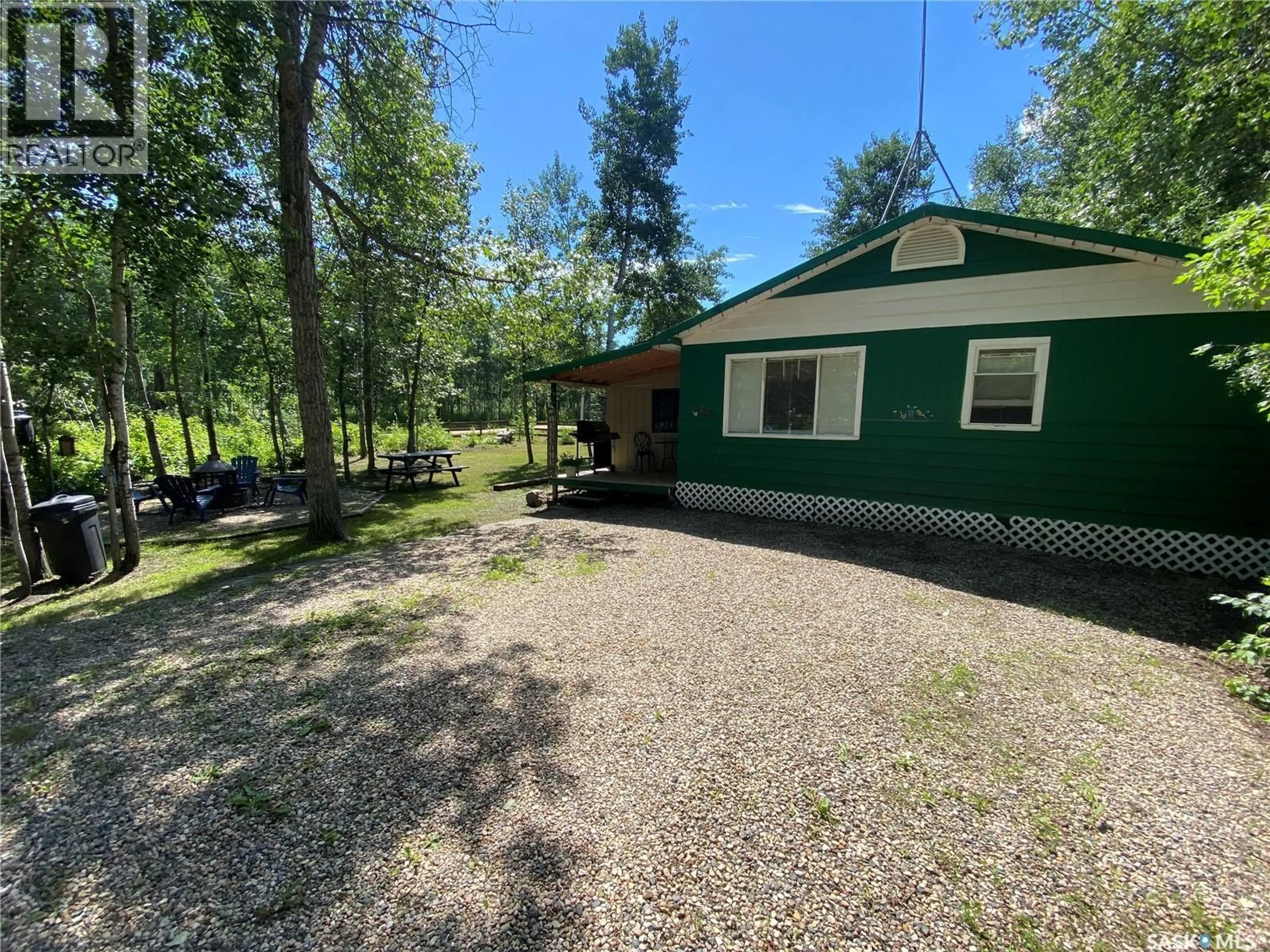 A pic from outside/outdoor area/front of a property/back of a property/a pic from drone, forest/trees view for 114-115 GOVERNMENT ROAD, Good Spirit Lake Saskatchewan S0A0L0
