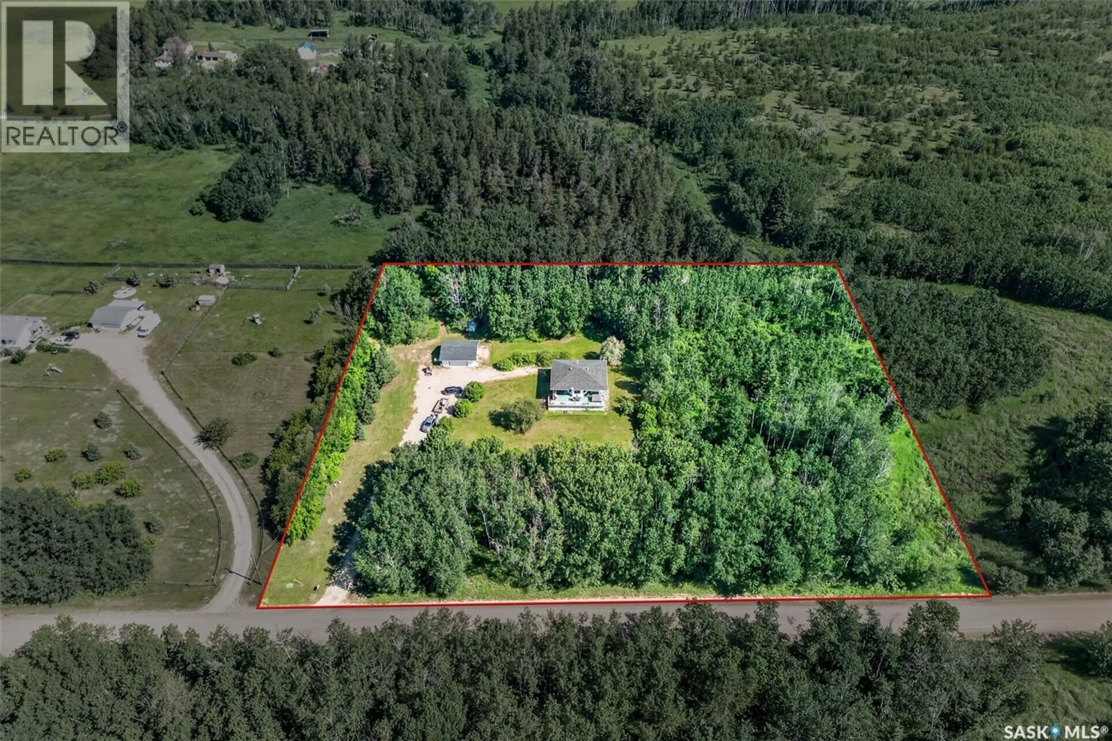 A pic from outside/outdoor area/front of a property/back of a property/a pic from drone, forest/trees view for 111 REDWING ROAD, Buckland Rm No. 491 Saskatchewan S6V5R3