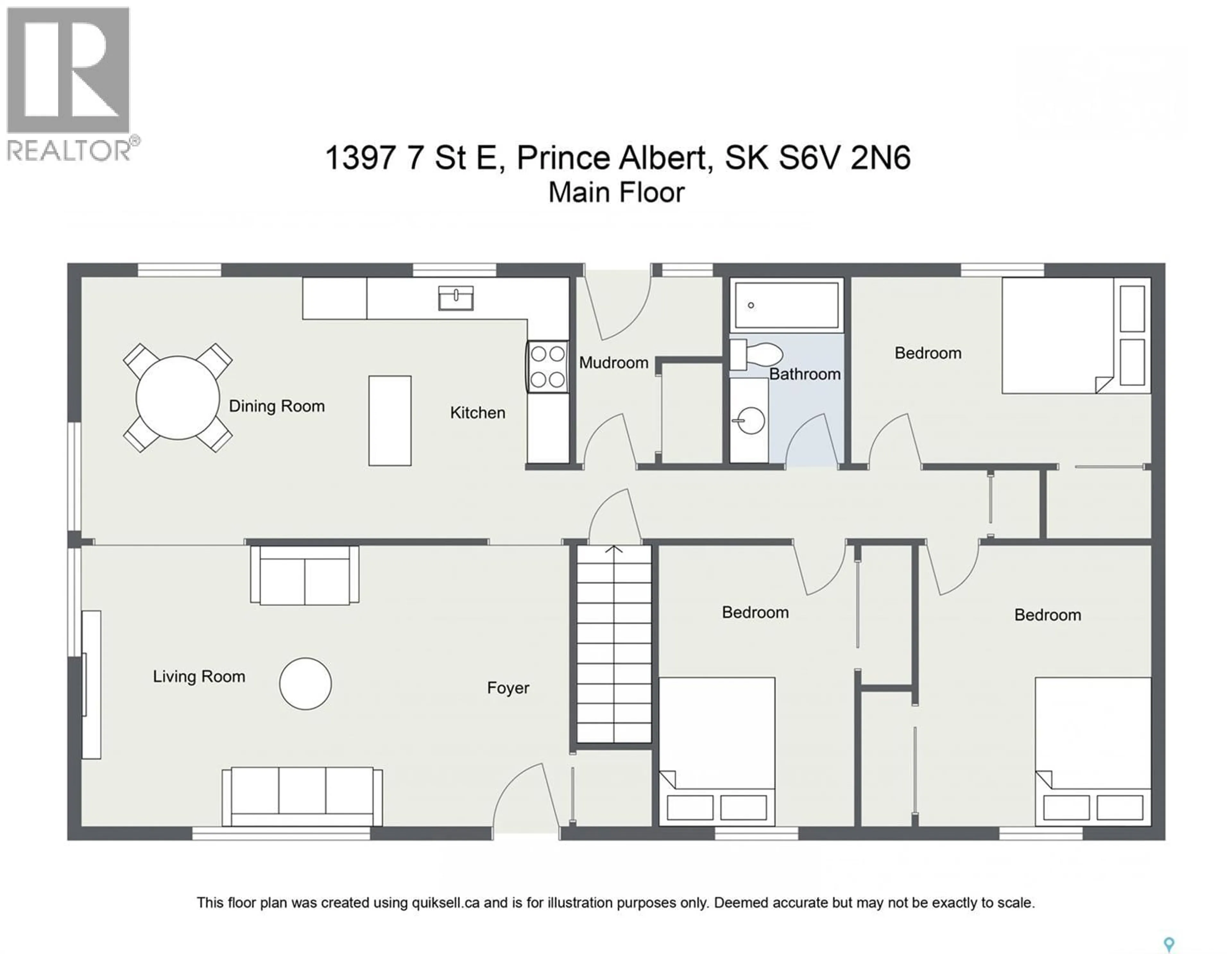 Floor plan for 1397 7TH STREET, Prince Albert Saskatchewan S6V0V2