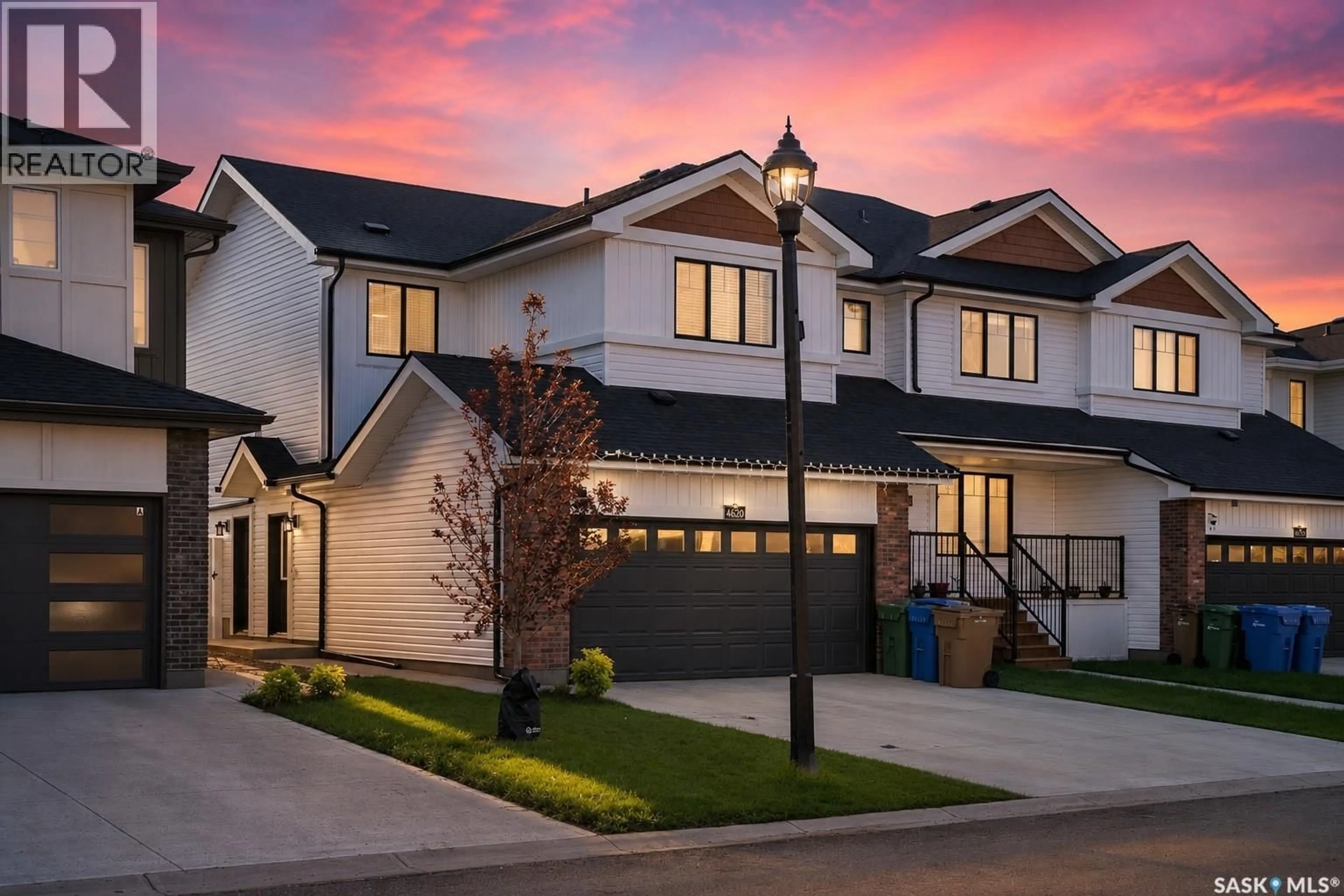 Home with vinyl exterior material, street for 4620 FERNDALE CRESCENT, Regina Saskatchewan S4V4A1