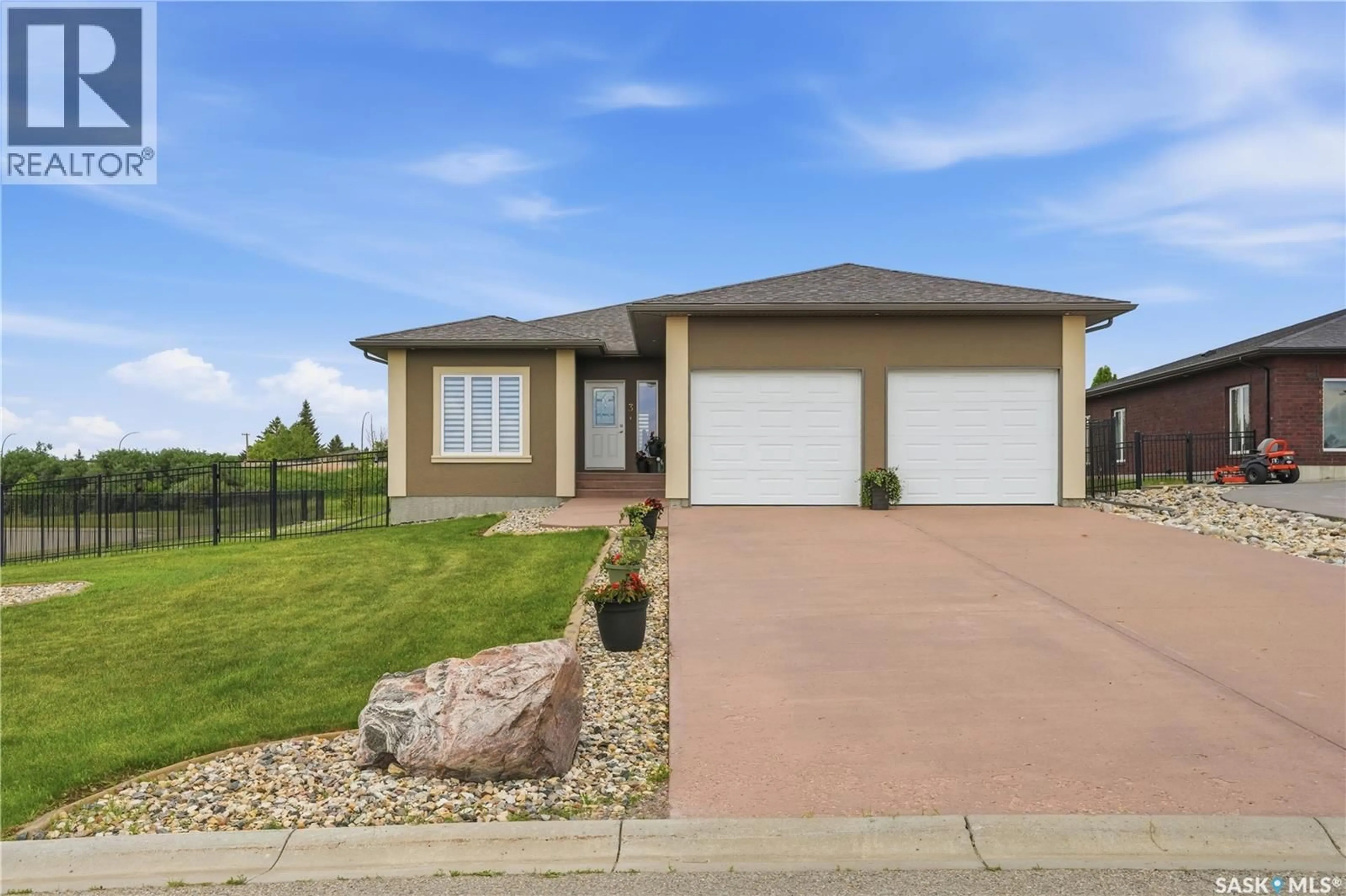 Home with brick exterior material, street for 3 IRON BRIDGE TERRACE, Moose Jaw Saskatchewan S6J0B5