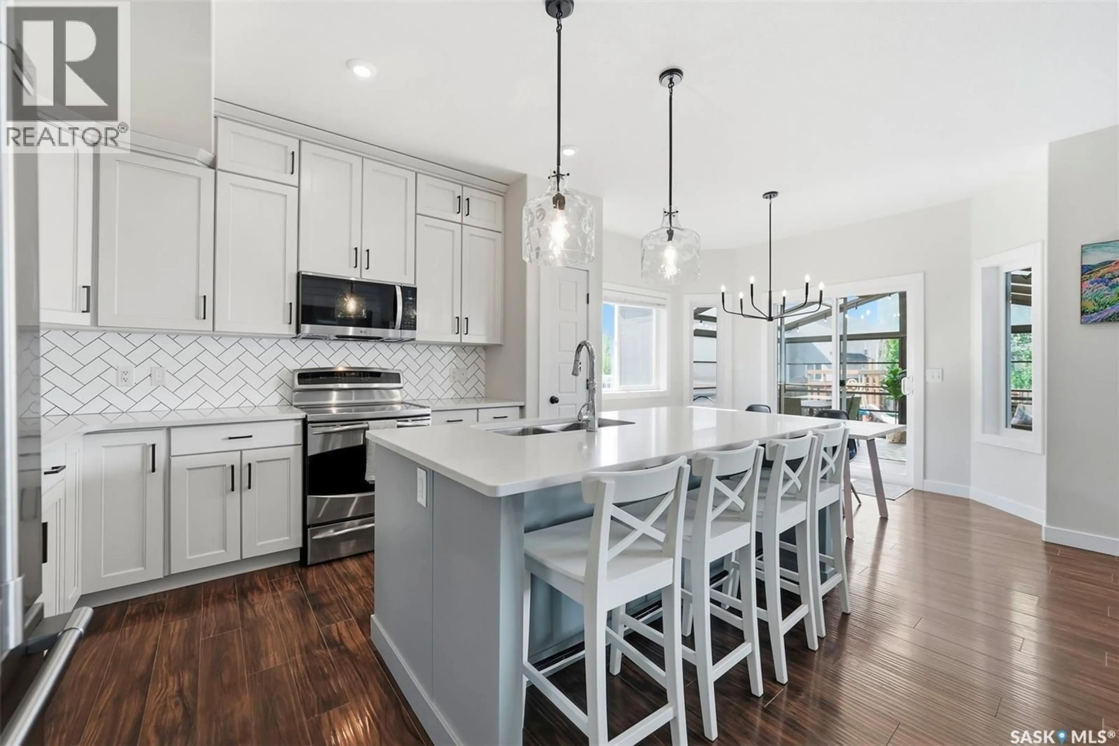 Open concept kitchen, ceramic/tile floor for 1339 PRINGLE MANOR, Saskatoon Saskatchewan S7T0S6