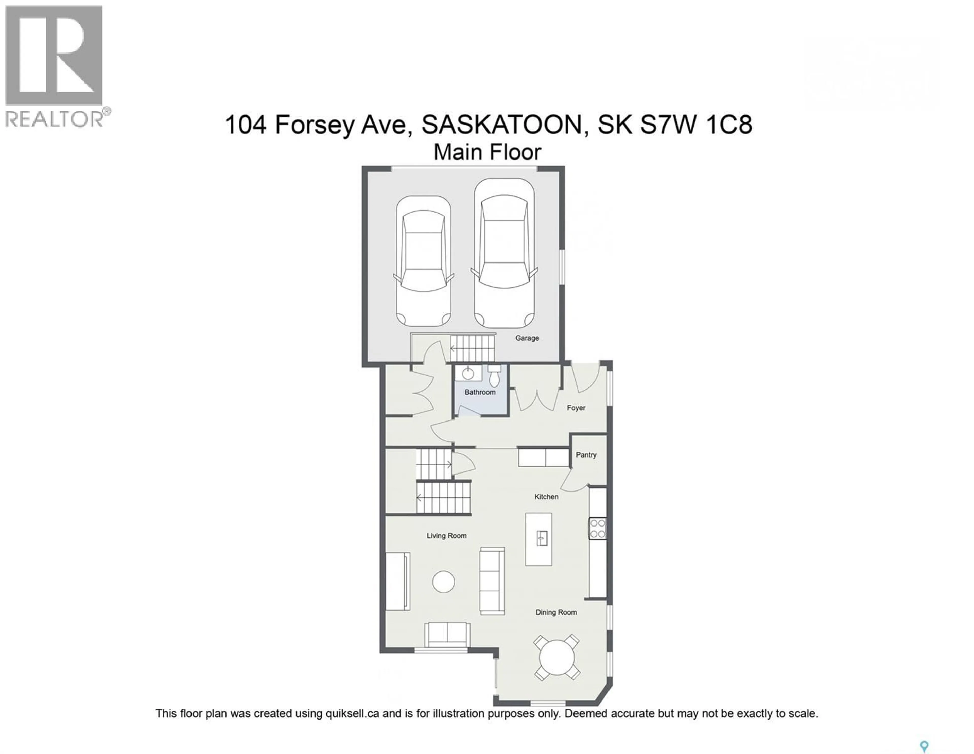 Floor plan for 104 FORSEY AVENUE, Saskatoon Saskatchewan S7W1C8