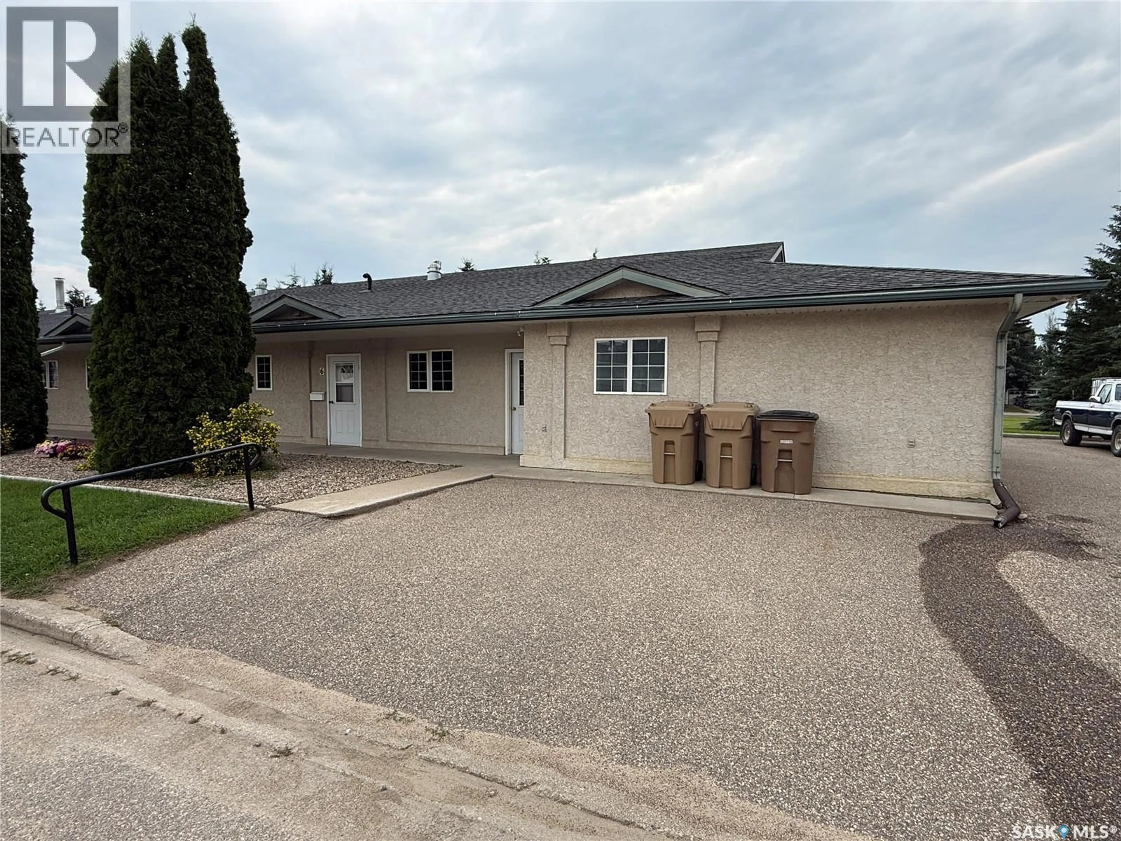 A pic from outside/outdoor area/front of a property/back of a property/a pic from drone, street for E - 6 108 6TH AVENUE, Shellbrook Saskatchewan S0J2E0