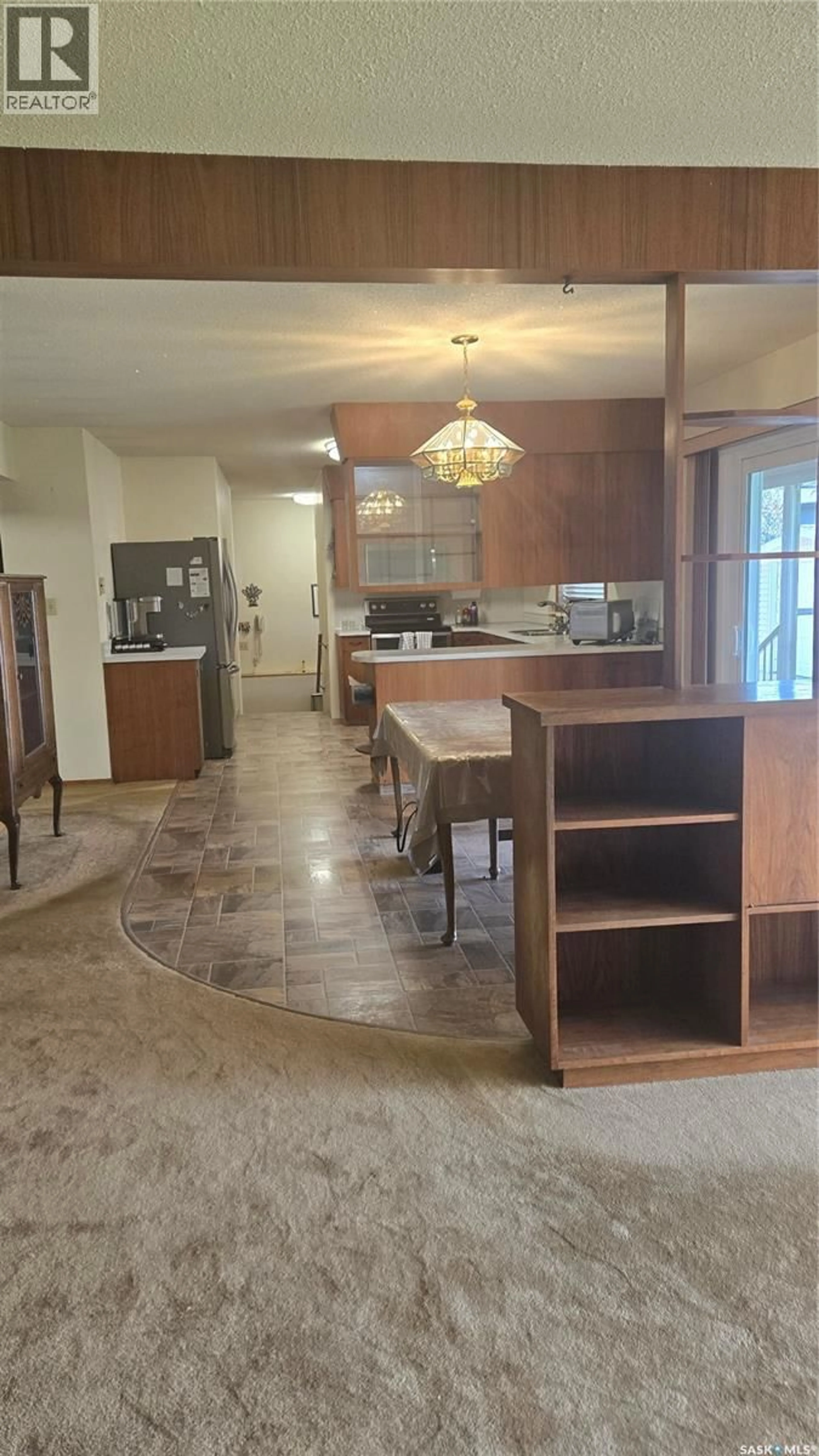 Open concept kitchen, ceramic/tile floor for 61 MOIR DRIVE, Oxbow Saskatchewan S0C2B0