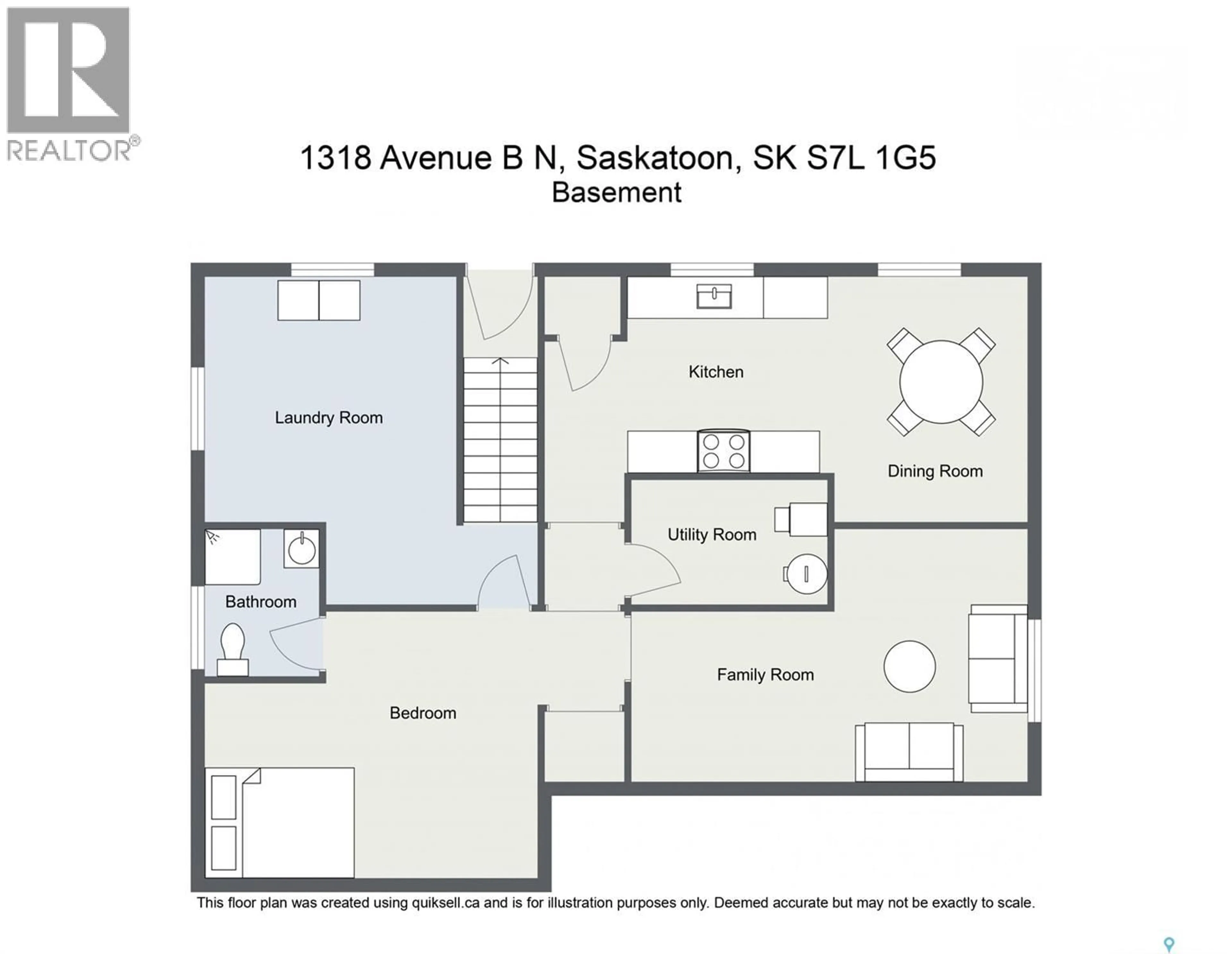 Floor plan for 1318 B AVENUE, Saskatoon Saskatchewan S7L1G5