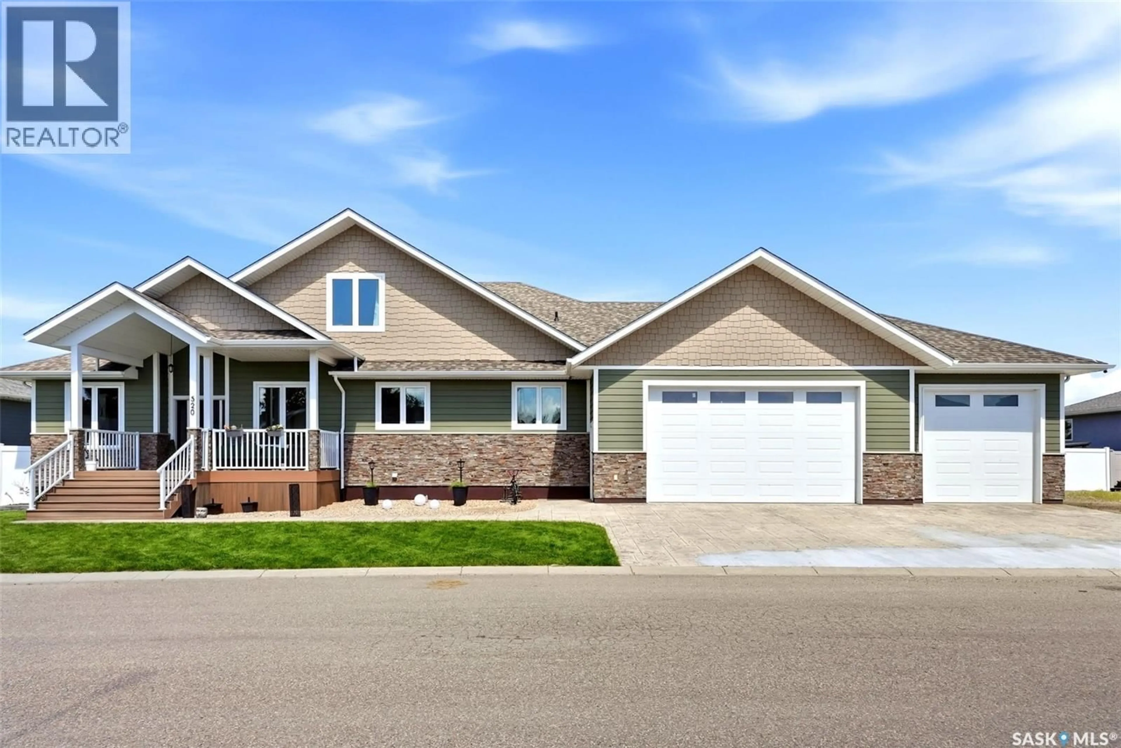 Home with vinyl exterior material, street for 520 BURNS AVENUE, Southey Saskatchewan S0G4P0