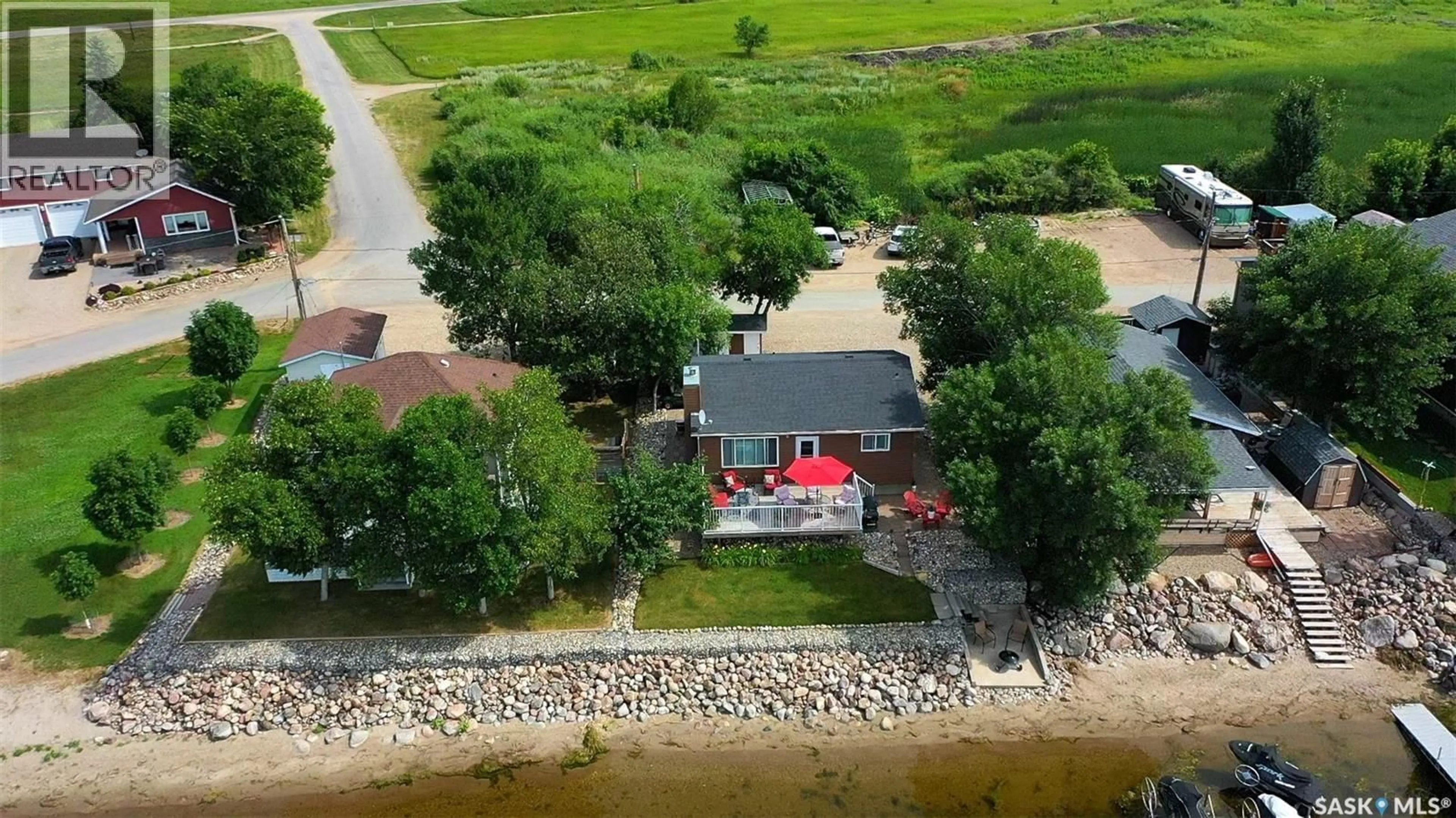 A pic from outside/outdoor area/front of a property/back of a property/a pic from drone, water/lake/river/ocean view for 620 SURFSIDE DRIVE, Crooked Lake Saskatchewan S0G2B0