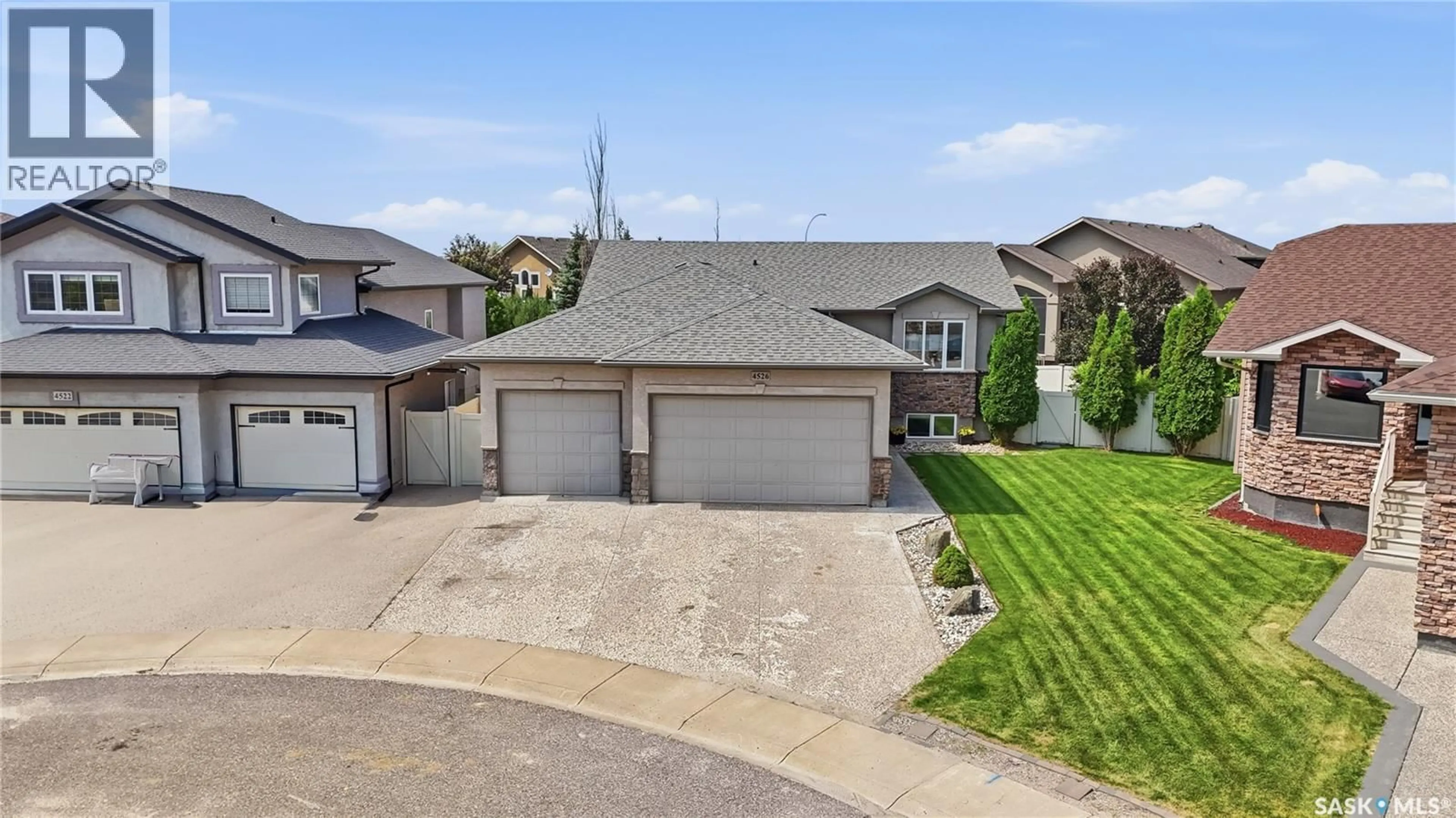 A pic from outside/outdoor area/front of a property/back of a property/a pic from drone, street for 4526 BRASS CRESCENT, Regina Saskatchewan S4X0C5